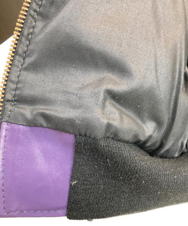 中古・古着通販】VANSON (バンソン) レザーチームジャケット パープル
