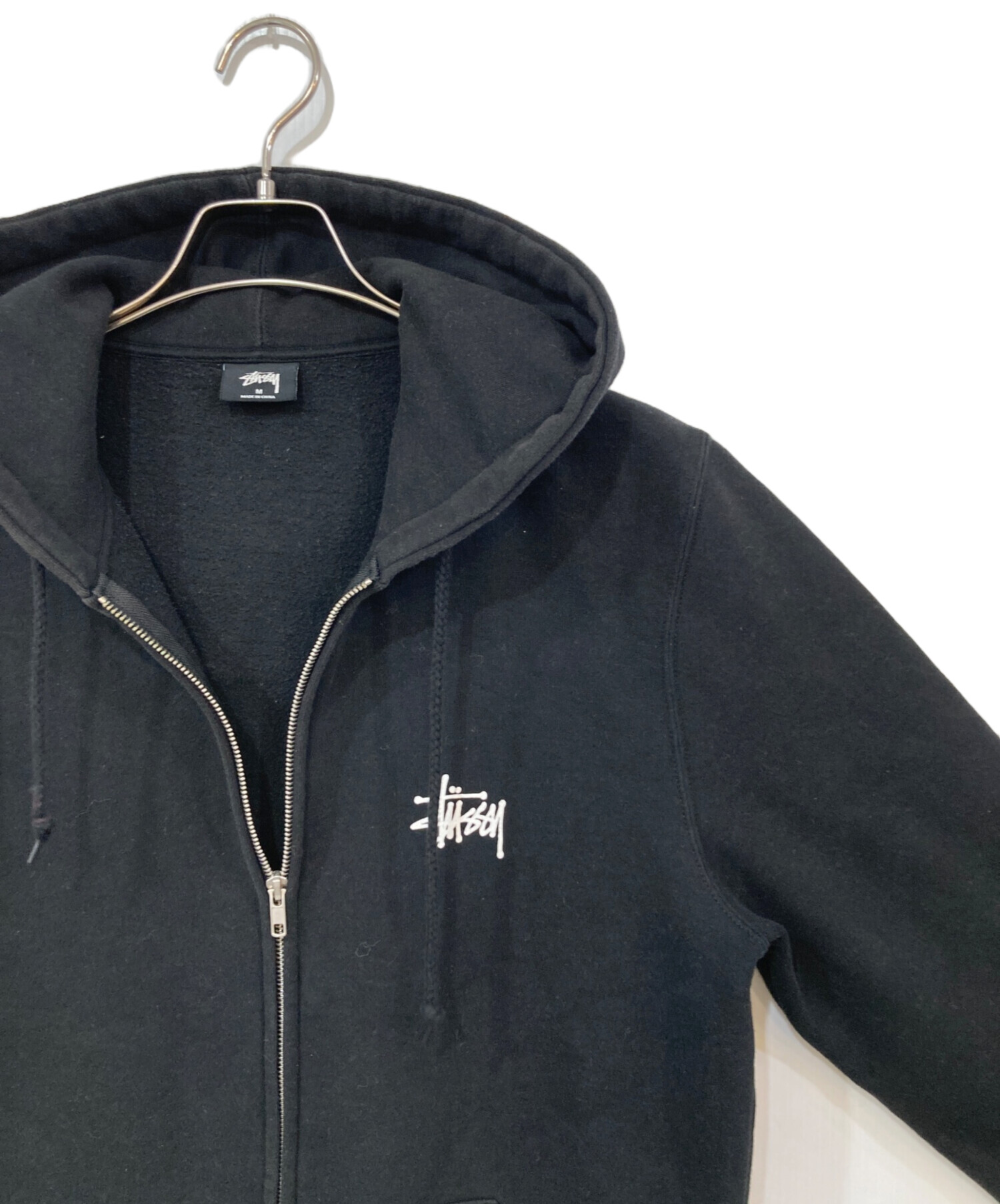 STUSSY ステューシー ロゴプリント パーカー sizeM/ブラック STUSSY 