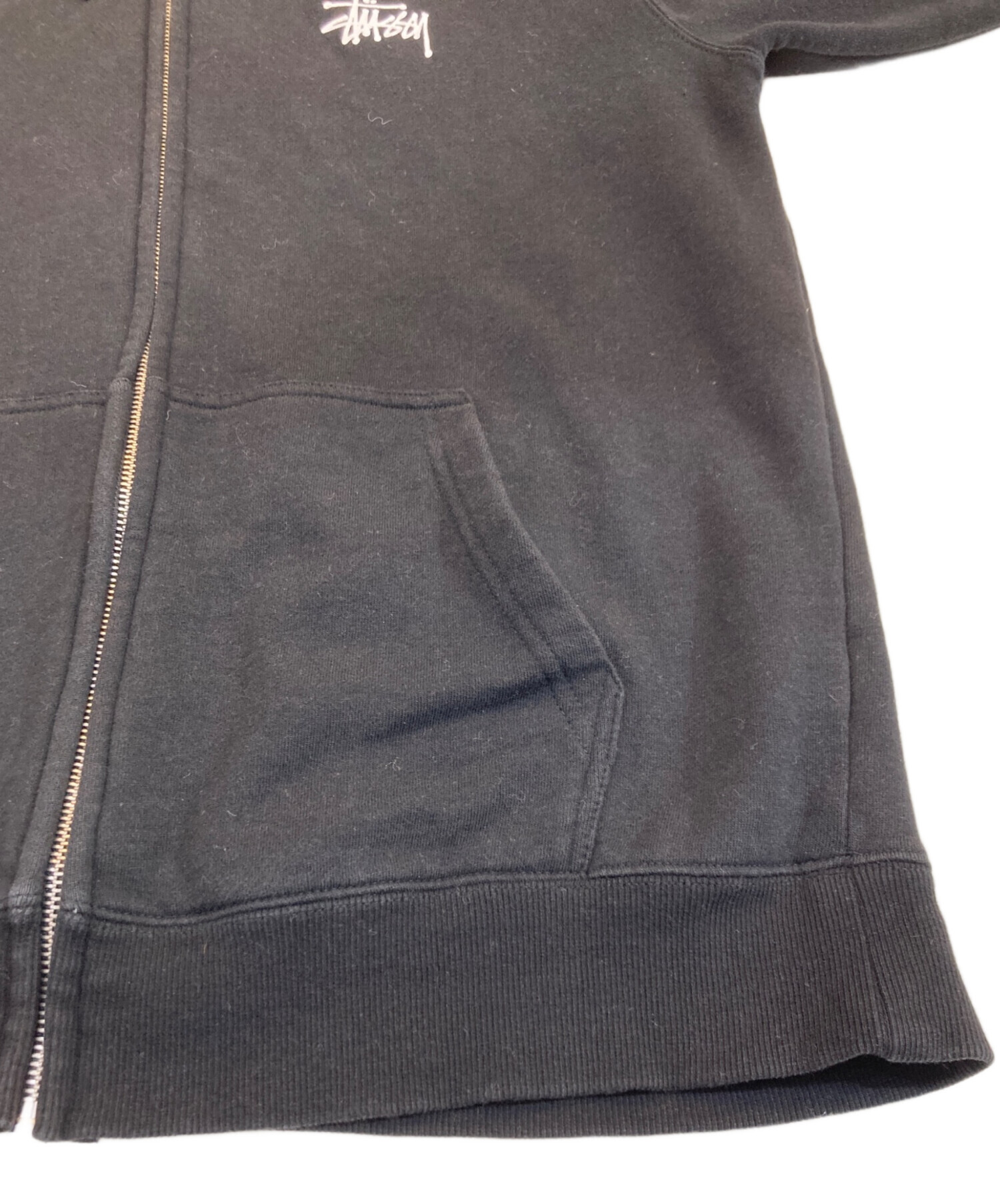 中古・古着通販】stussy (ステューシー) ロゴジップパーカー ブラック