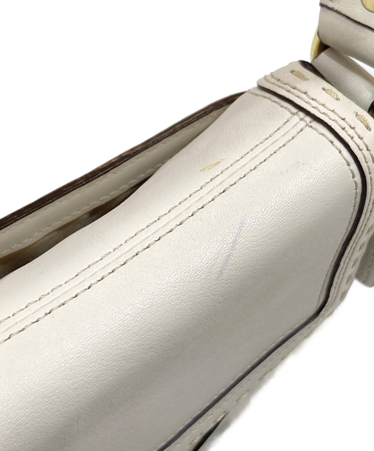 COACH ホワイト ショルダーバッグ　未使用 中古・古着通販】COACH (コーチ) レザーワンショルダーバッグ ホワイト