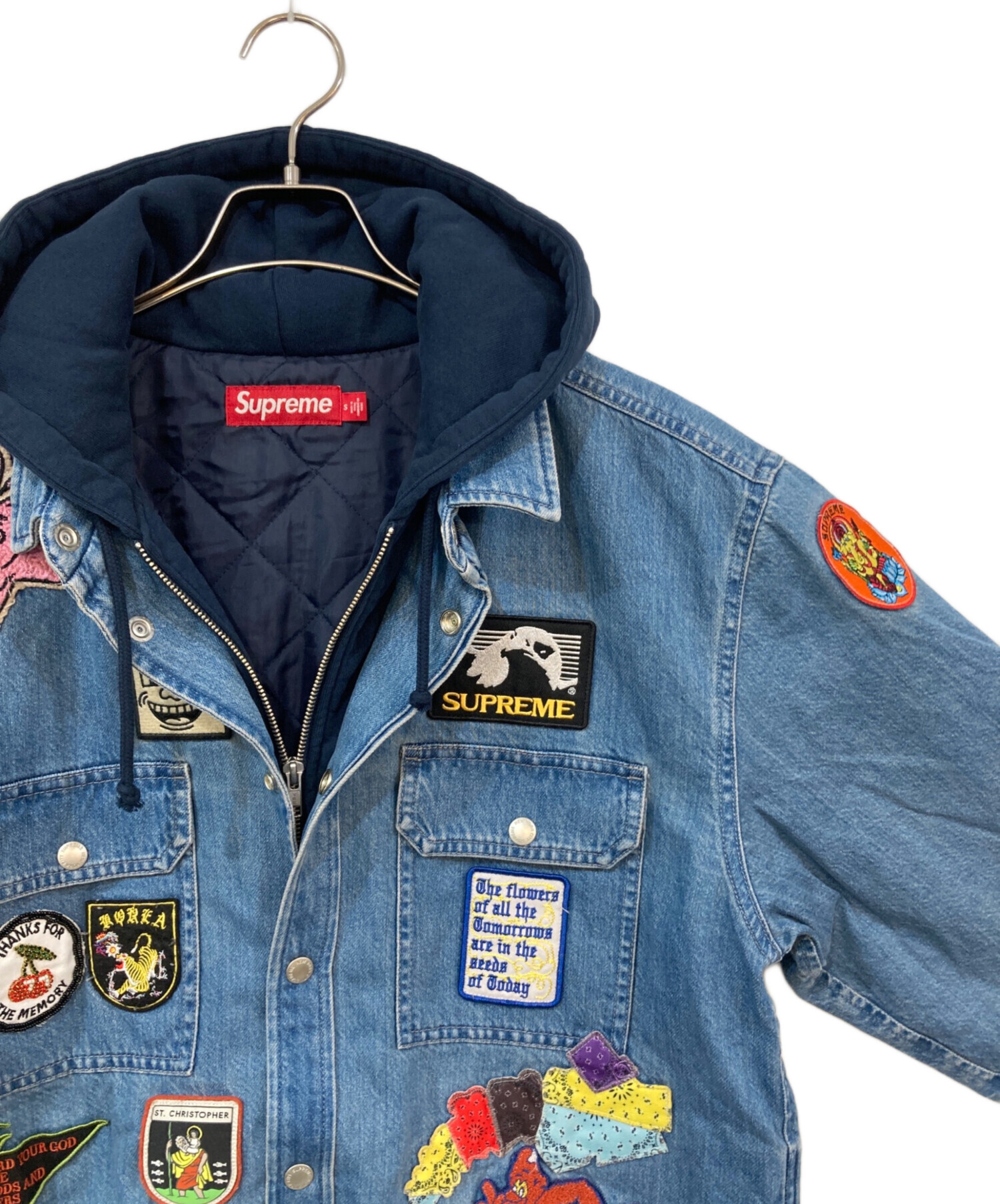 中古・古着通販】Supreme (シュプリーム) Patches Hooded Zip Up Shirt 