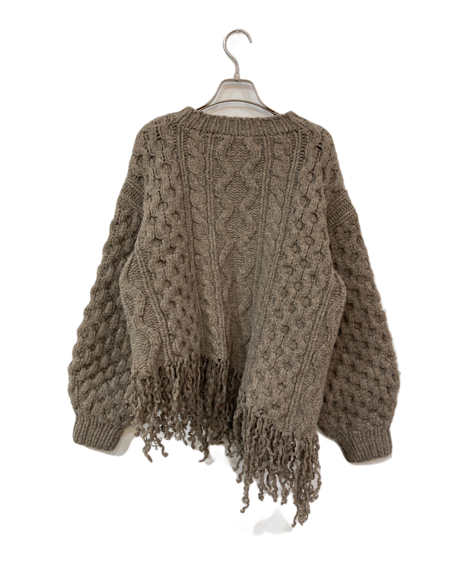 中古・古着通販】LEINWANDE (ラインヴァンド) ケーブルニット ブラウン