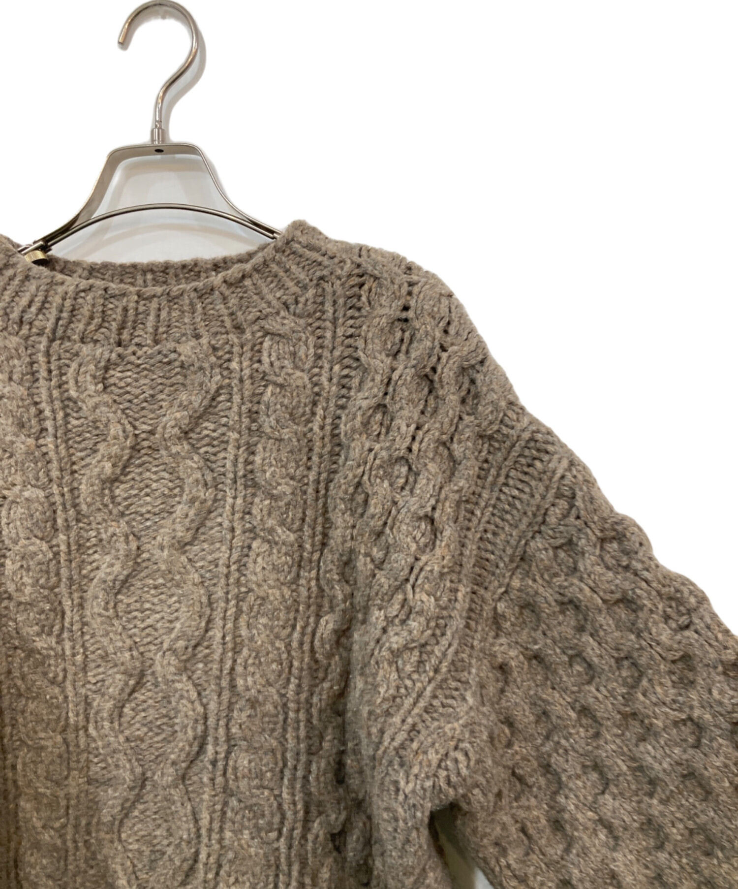 中古・古着通販】LEINWANDE (ラインヴァンド) ケーブルニット ブラウン