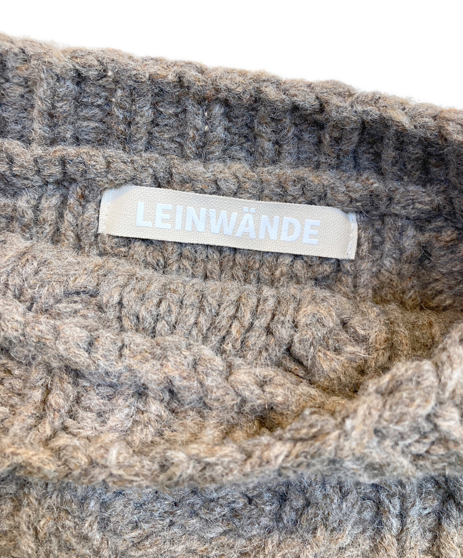中古・古着通販】LEINWANDE (ラインヴァンド) ケーブルニット ブラウン