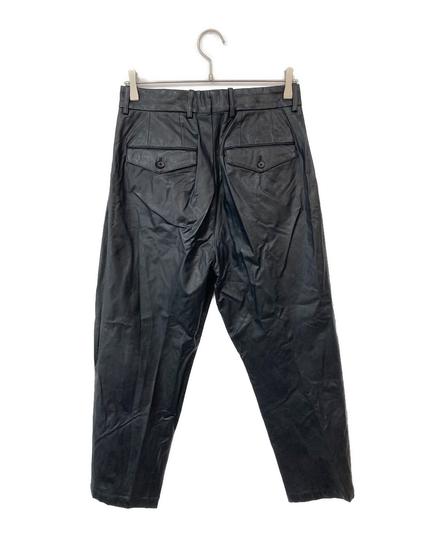 中古・古着通販】stein (シュタイン) FAKE LEATHER TROUSERS ブラック 中古・古着通販】stein (シュタイン) FAKE LEATHER TROUSERS ブラック