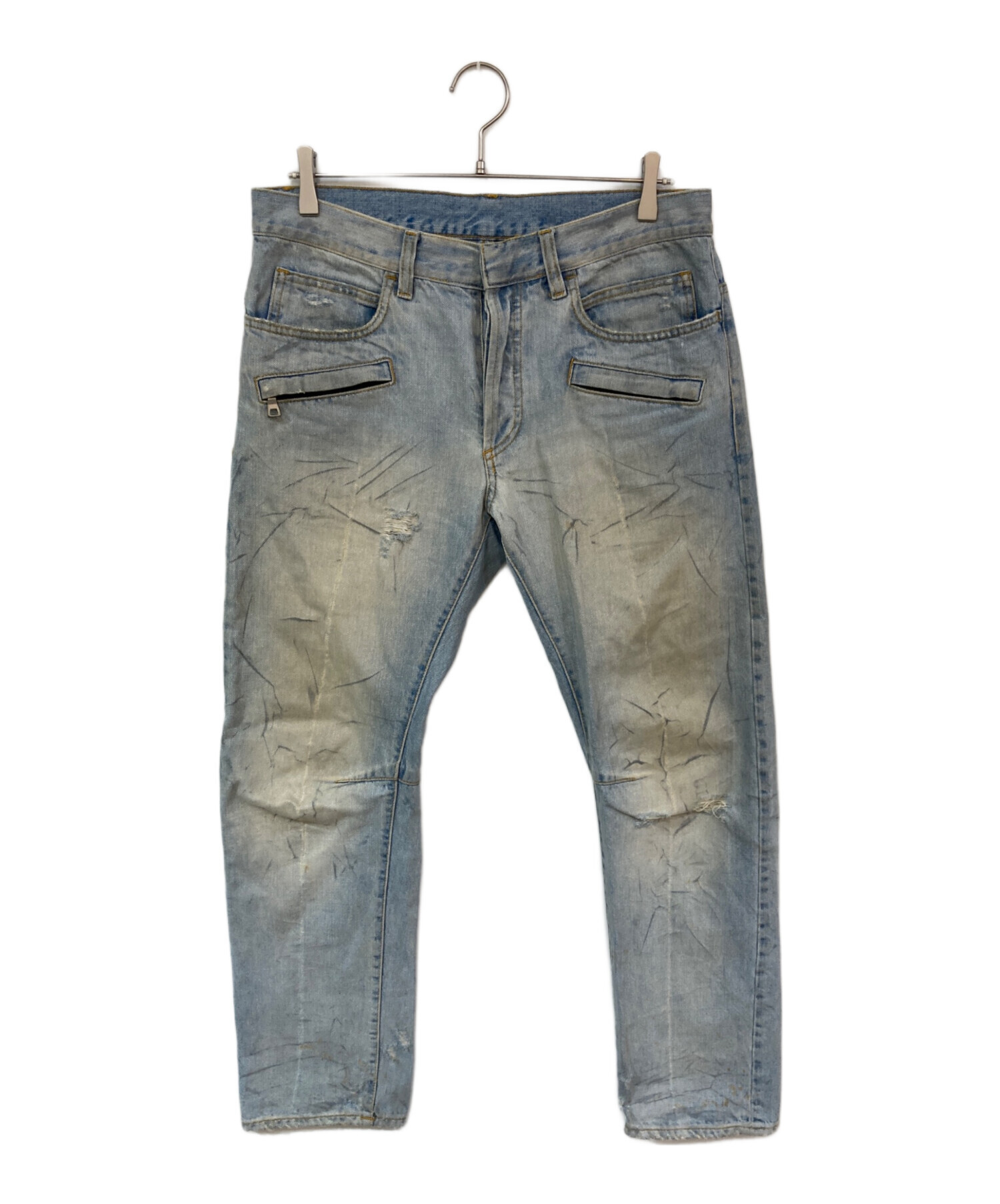 中古・古着通販】BALMAIN (バルマン) 加工ストレートバイカーデニム