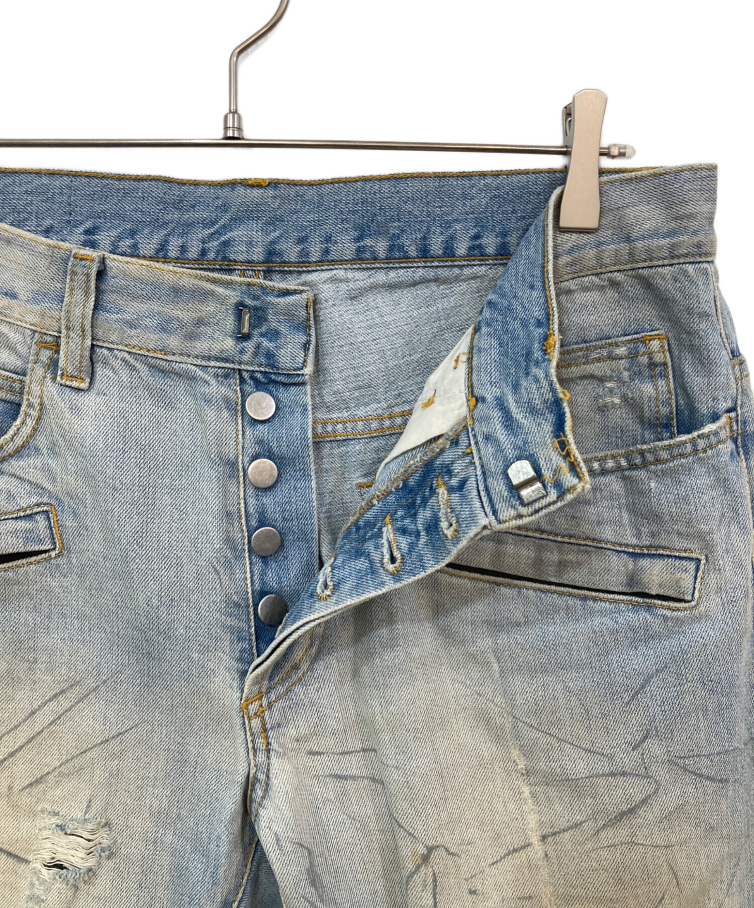 balmain バルマン　バイカーデニム　lazydoll着 中古・古着通販】BALMAIN (バルマン) 加工ストレートバイカーデニム