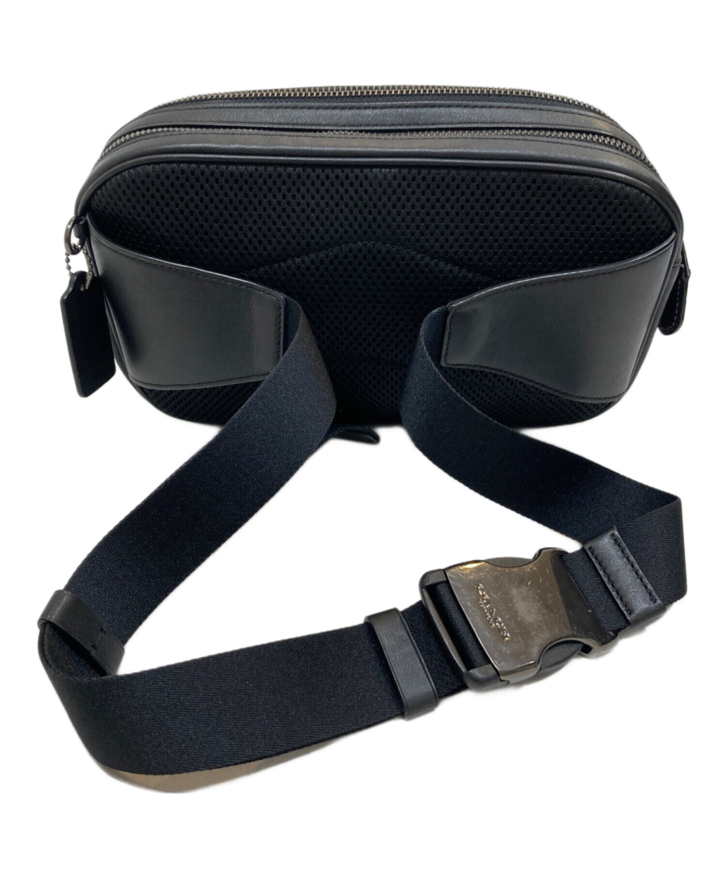 中古・古着通販】COACH (コーチ) レザーウエストバッグ ブラック