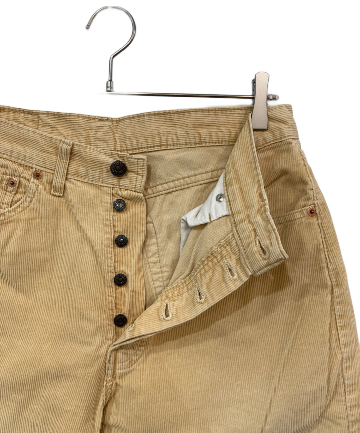 LEVI'S コーデュロイ ブッシュ パンツ リーバイス W34 ベージュ 古着 70s Levi's Tailored Sportswear 「Big E」 太畝 コーデュロイ