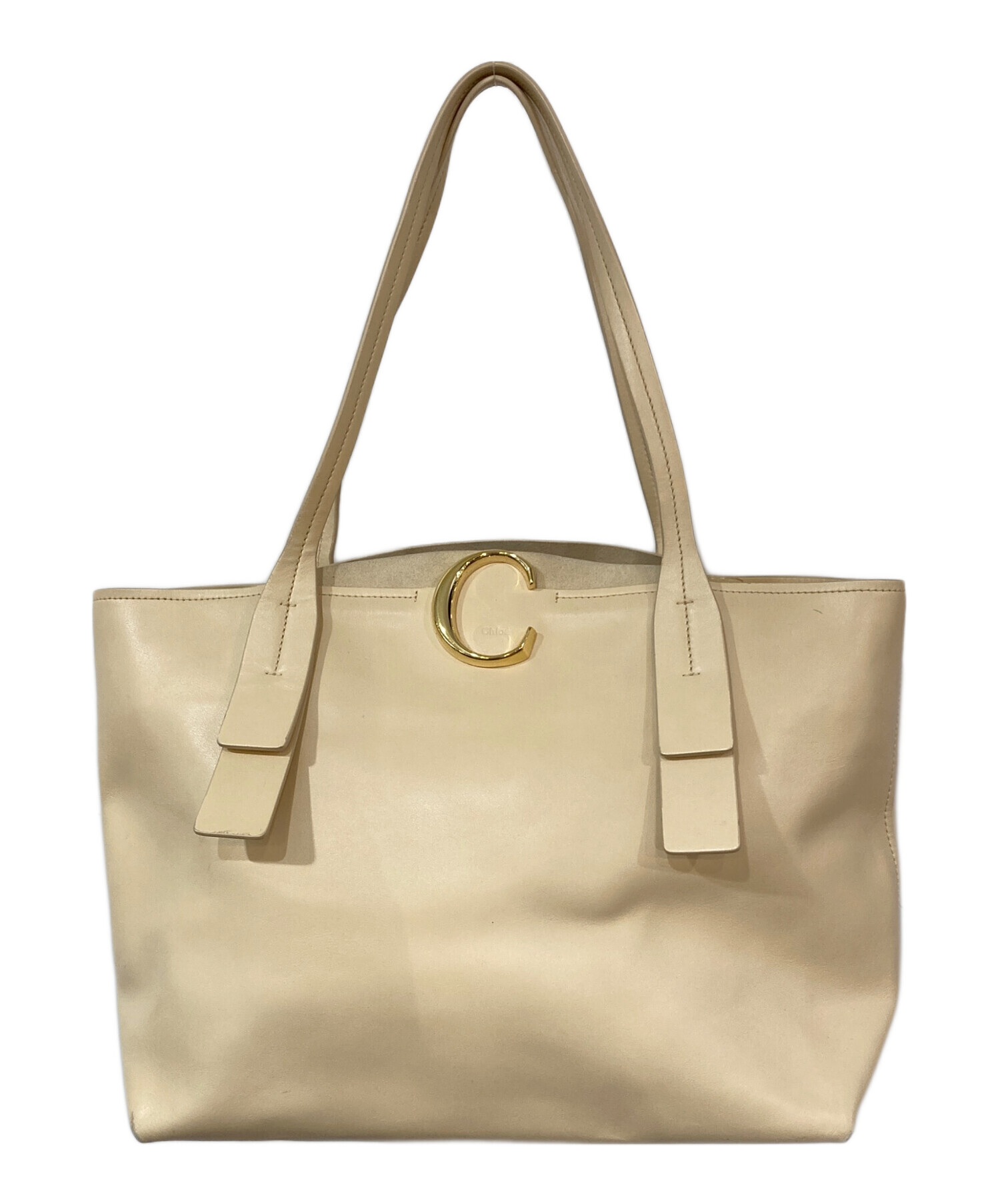 中古・古着通販】Chloe (クロエ) Cトートバッグ ベージュ｜ブランド 