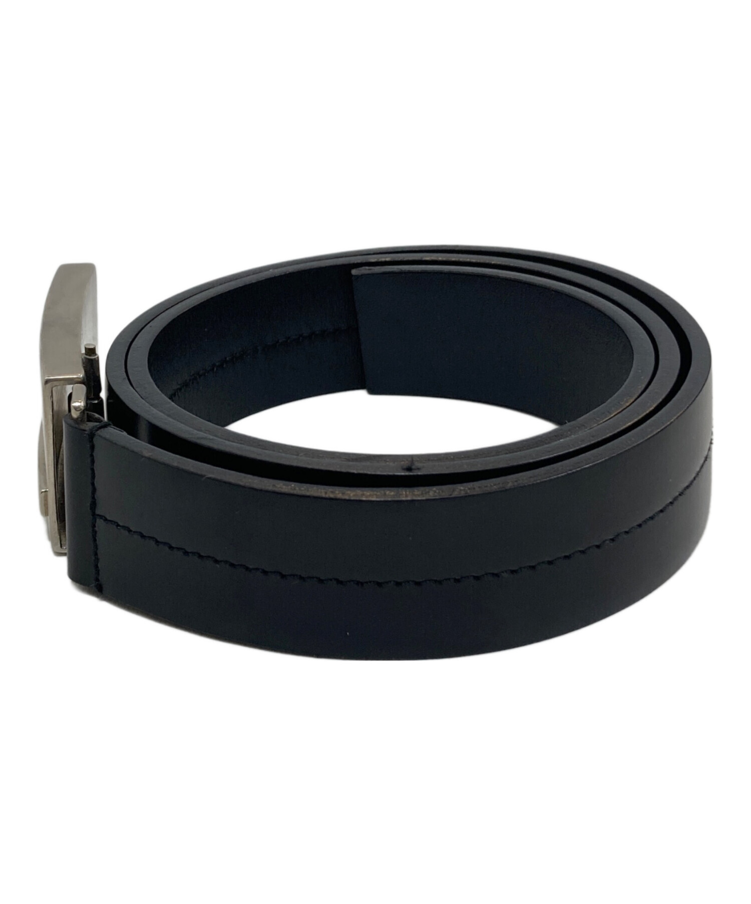 中古・古着通販】PRADA (プラダ) スクエアバックルベルト ブラック