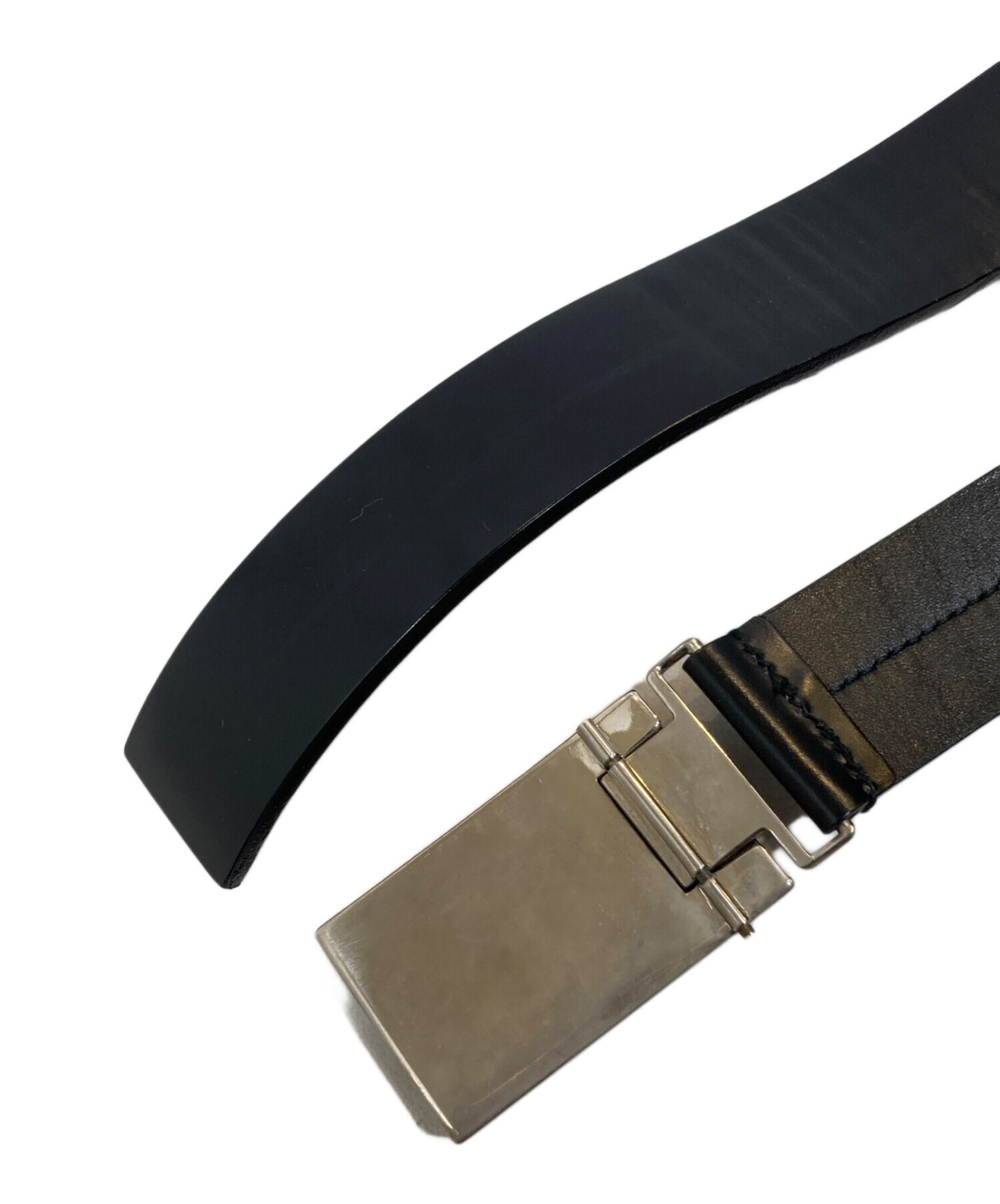 中古・古着通販】PRADA (プラダ) スクエアバックルベルト ブラック