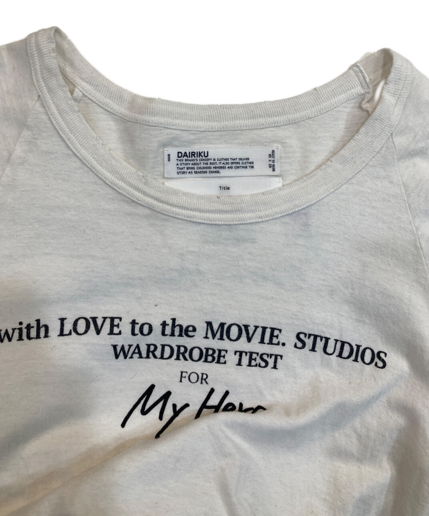 中古・古着通販】DAIRIKU (ダイリク) Tour Big Raglan Tee ホワイト