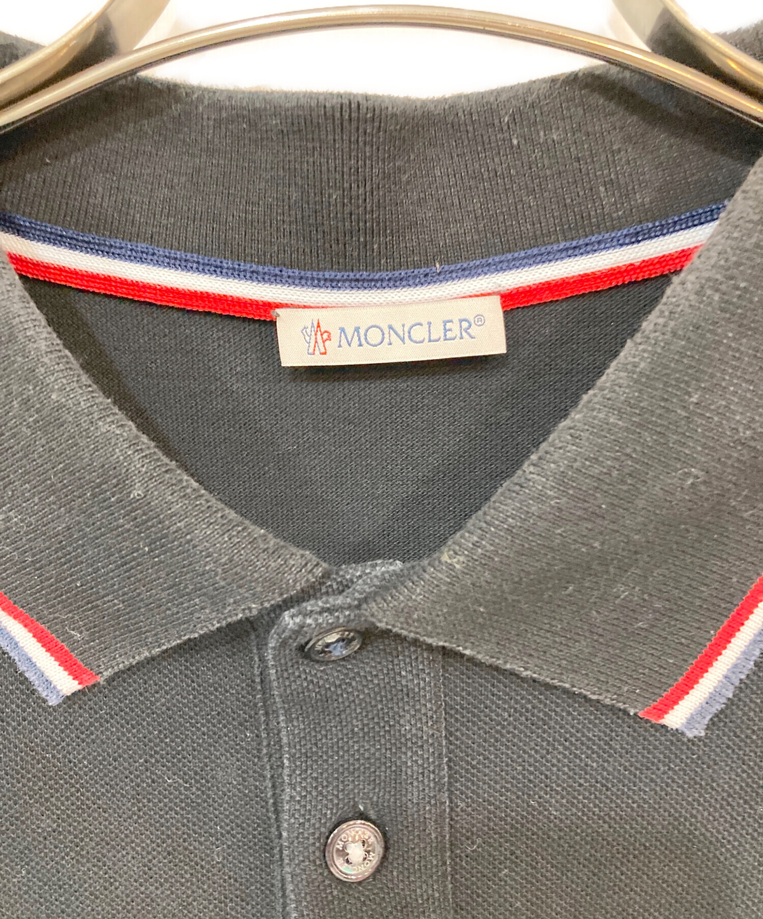 中古・古着通販】MONCLER (モンクレール) ポロシャツ ブラック サイズ