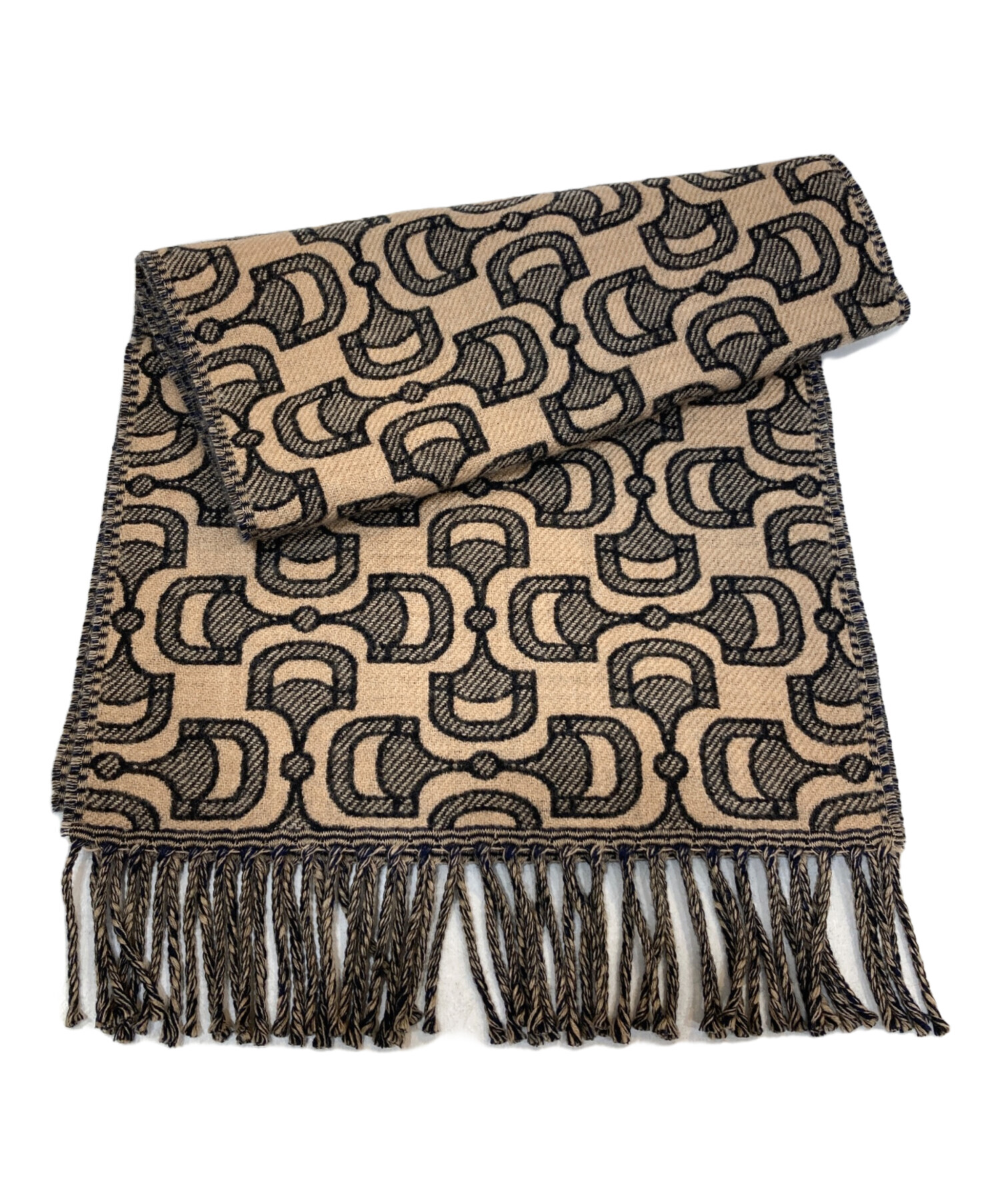 中古・古着通販】GUCCI (グッチ) ホースビット柄フリンジマフラー