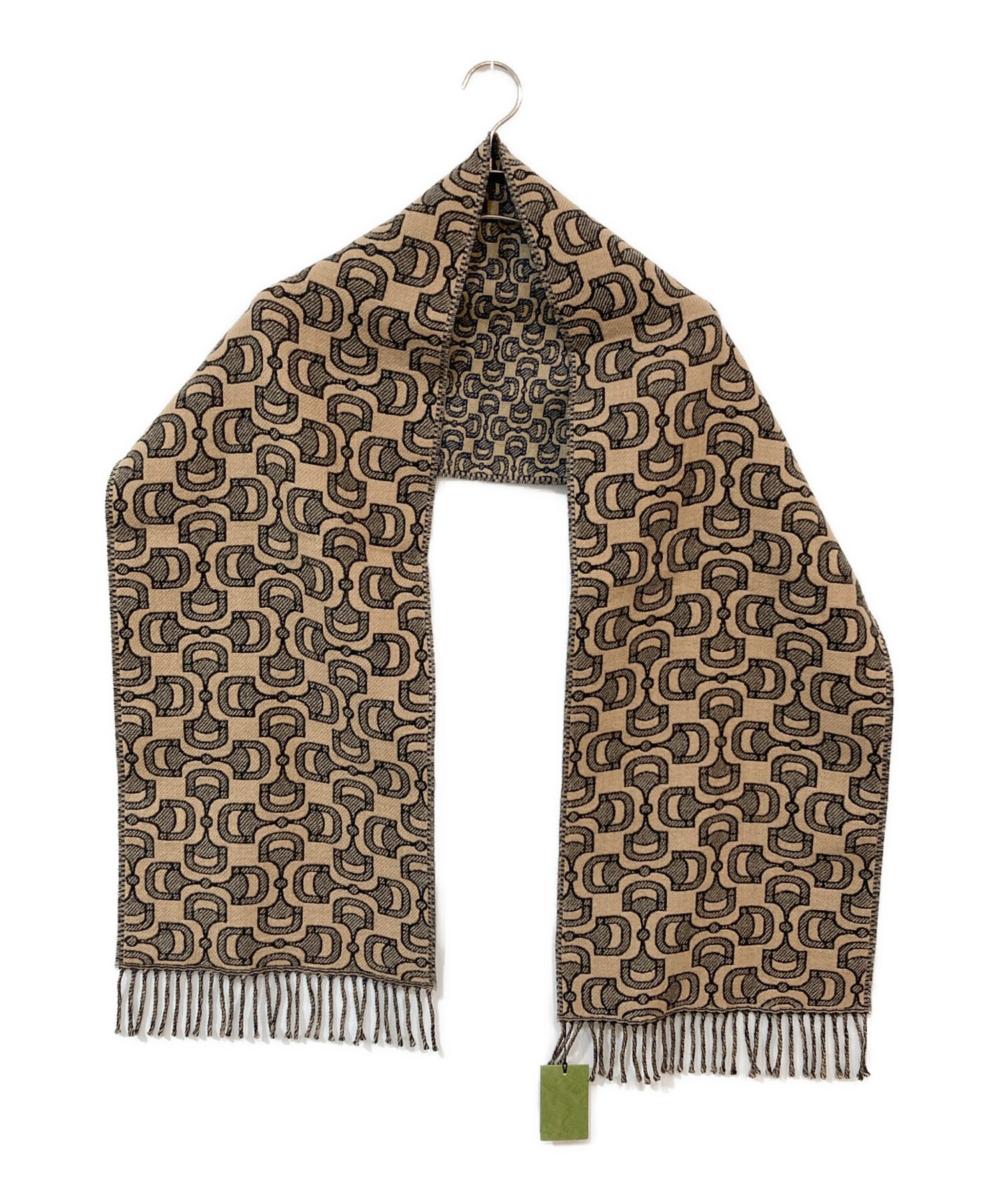 中古・古着通販】GUCCI (グッチ) ホースビット柄フリンジマフラー