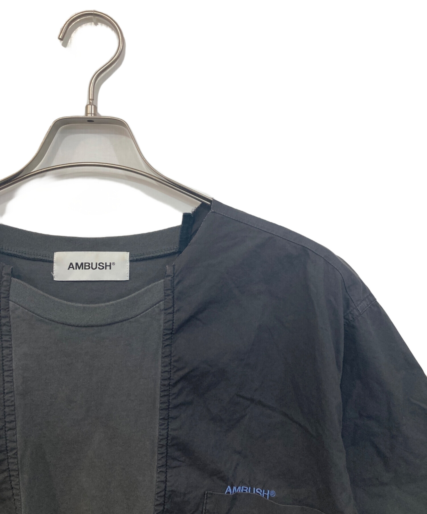 AMBUSH アンブッシュ ブラウス XS 黒 【古着】【中古】【送料無料】 中古・古着通販】AMBUSH (アンブッシュ) AMBUSH ロゴ クルーネック