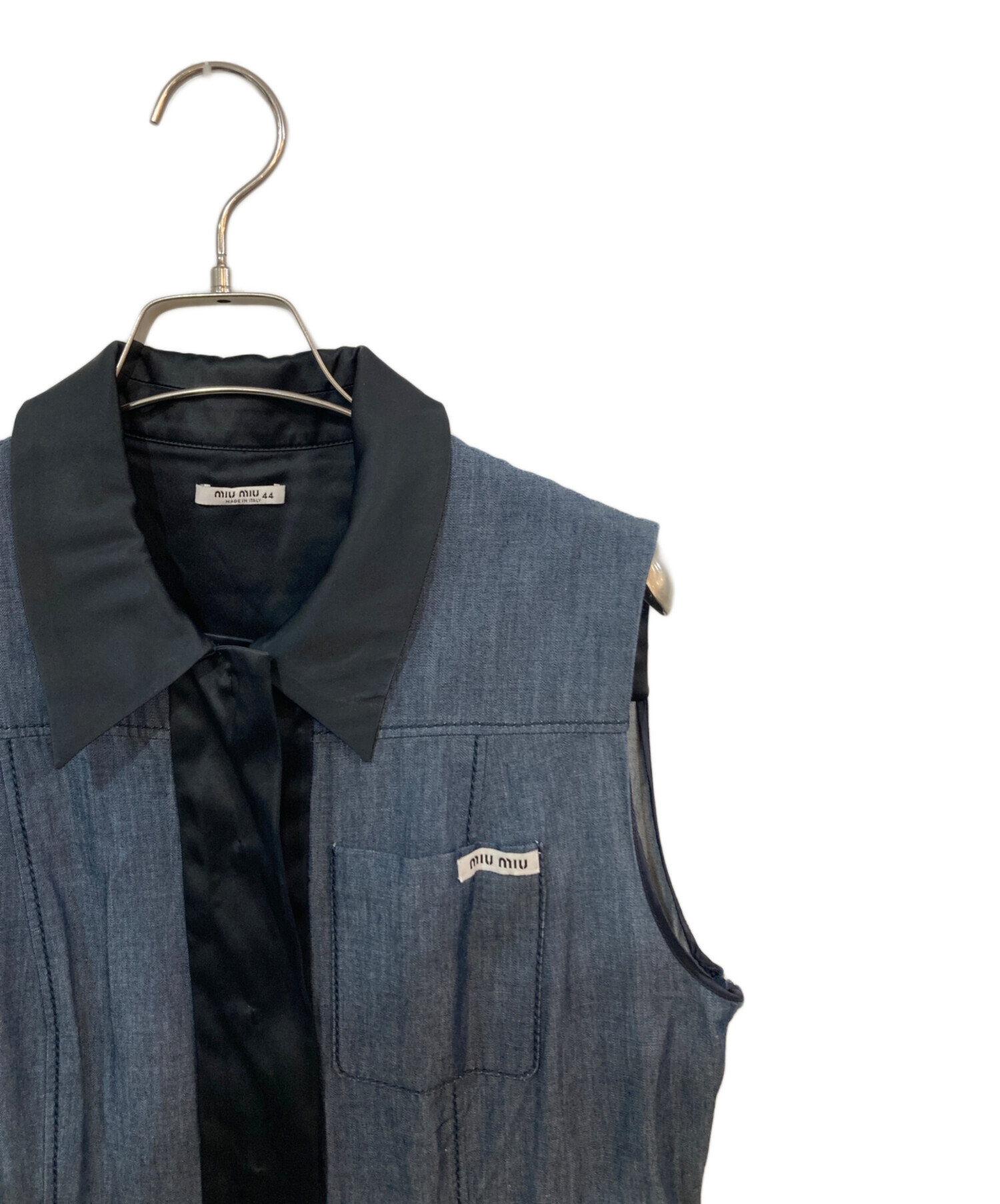 中古・古着通販】MIU MIU (ミュウミュウ) デニムプリーツワンピース