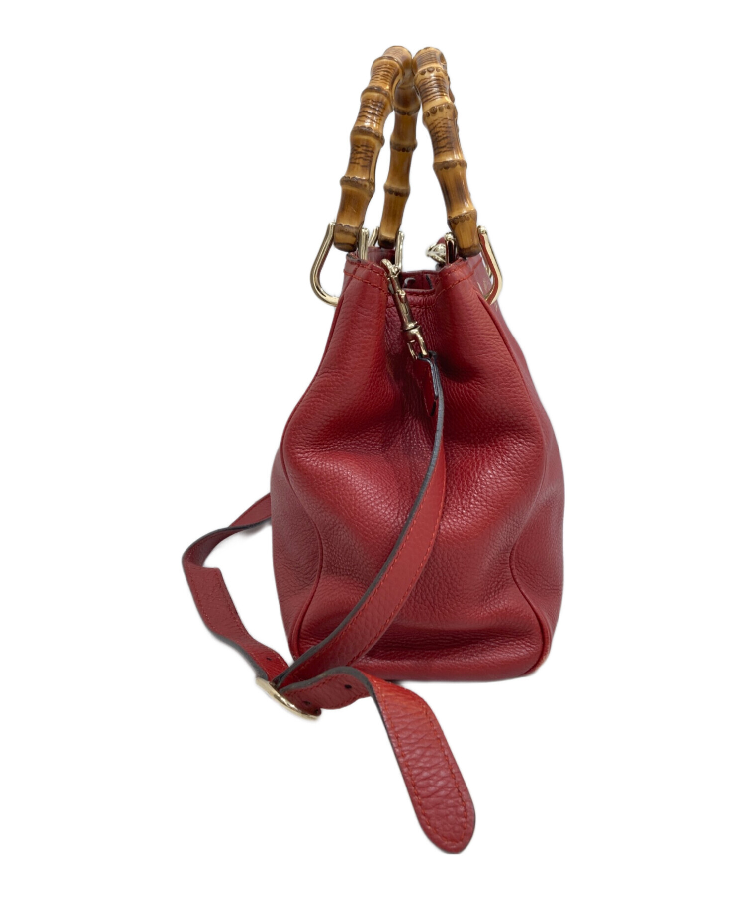 中古・古着通販】GUCCI (グッチ) バンブー スモール バッグ レッド