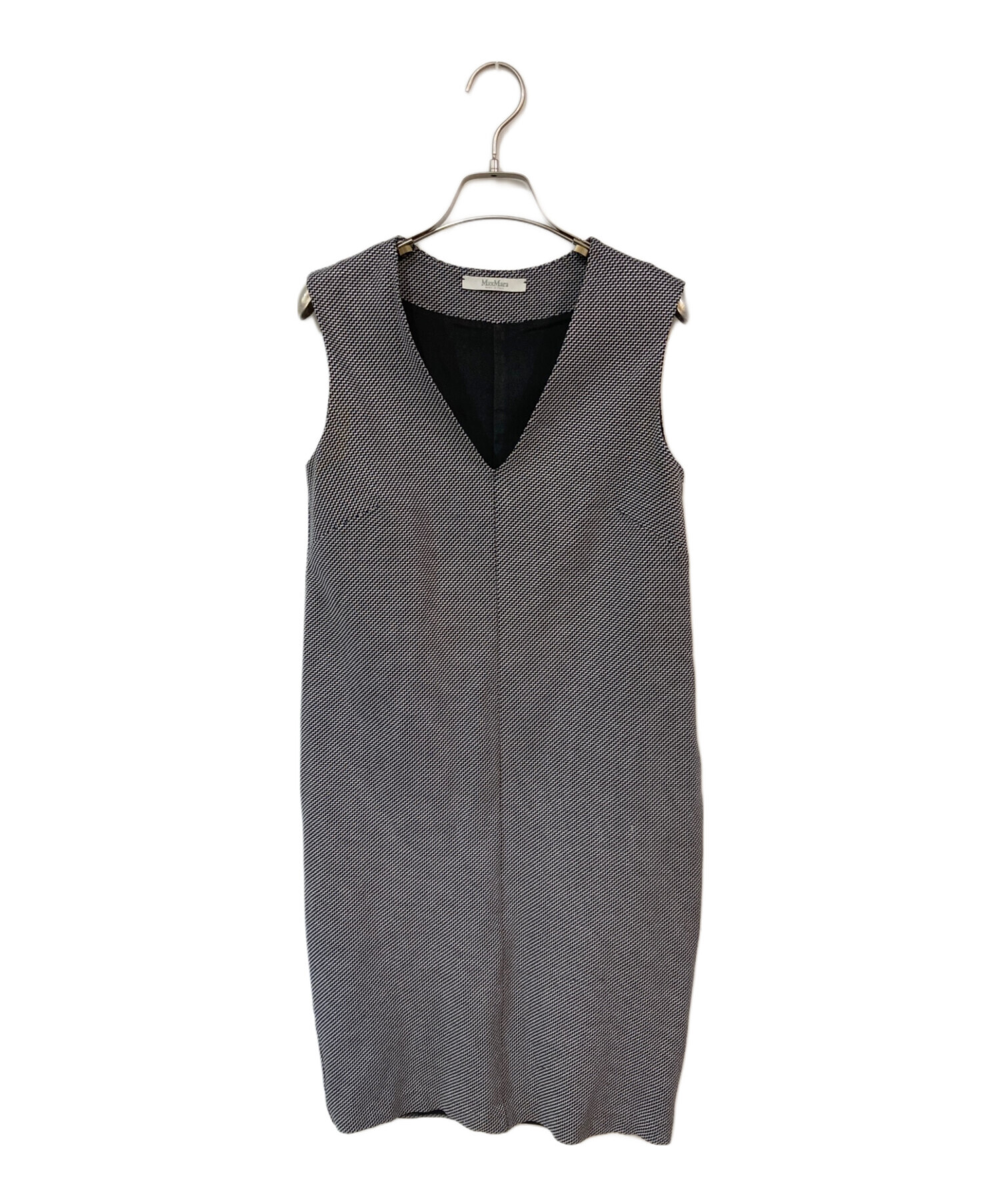 未使用✨マックスマーラ ノースリーブワンピース シルク Aライン グレー 40 中古・古着通販】MaxMara (マックスマーラ) ノースリーブワンピース