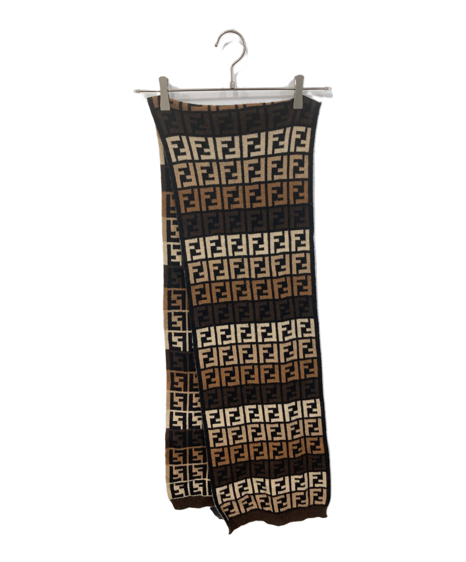 中古・古着通販】FENDI (フェンディ) ウールズッカ柄マフラー ブラウン