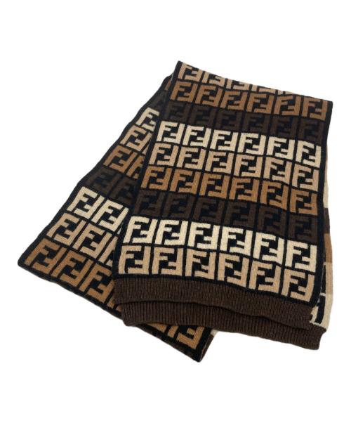 中古・古着通販】FENDI (フェンディ) ウールズッカ柄マフラー ブラウン