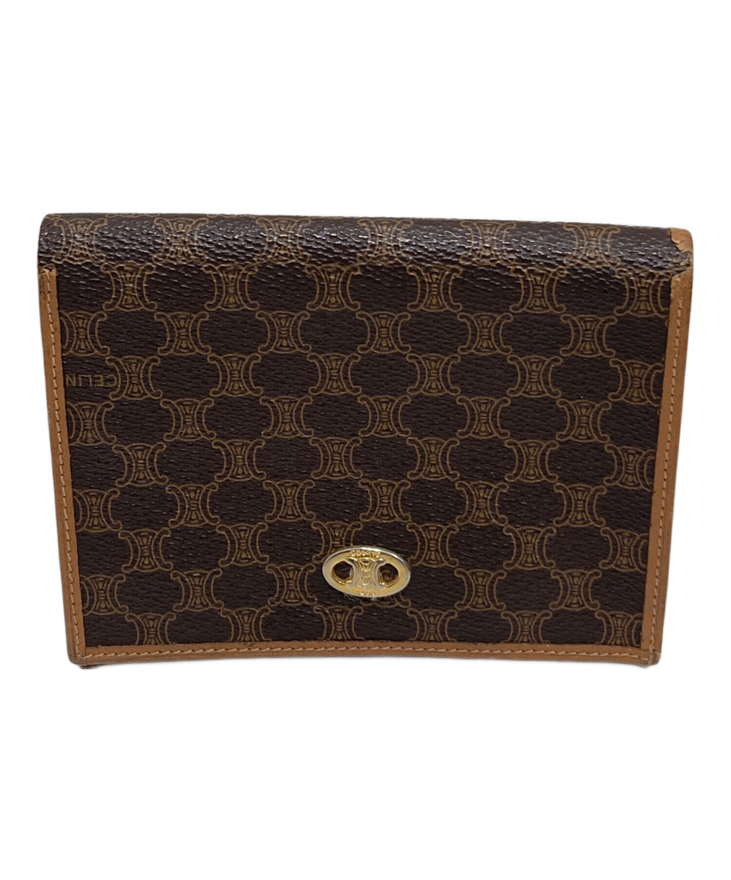 中古・古着通販】CELINE (セリーヌ) マカダム柄2つ折り財布 ブラウン
