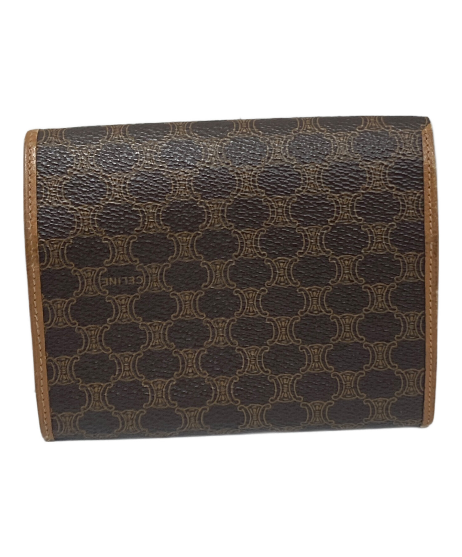 中古・古着通販】CELINE (セリーヌ) マカダム柄2つ折り財布 ブラウン