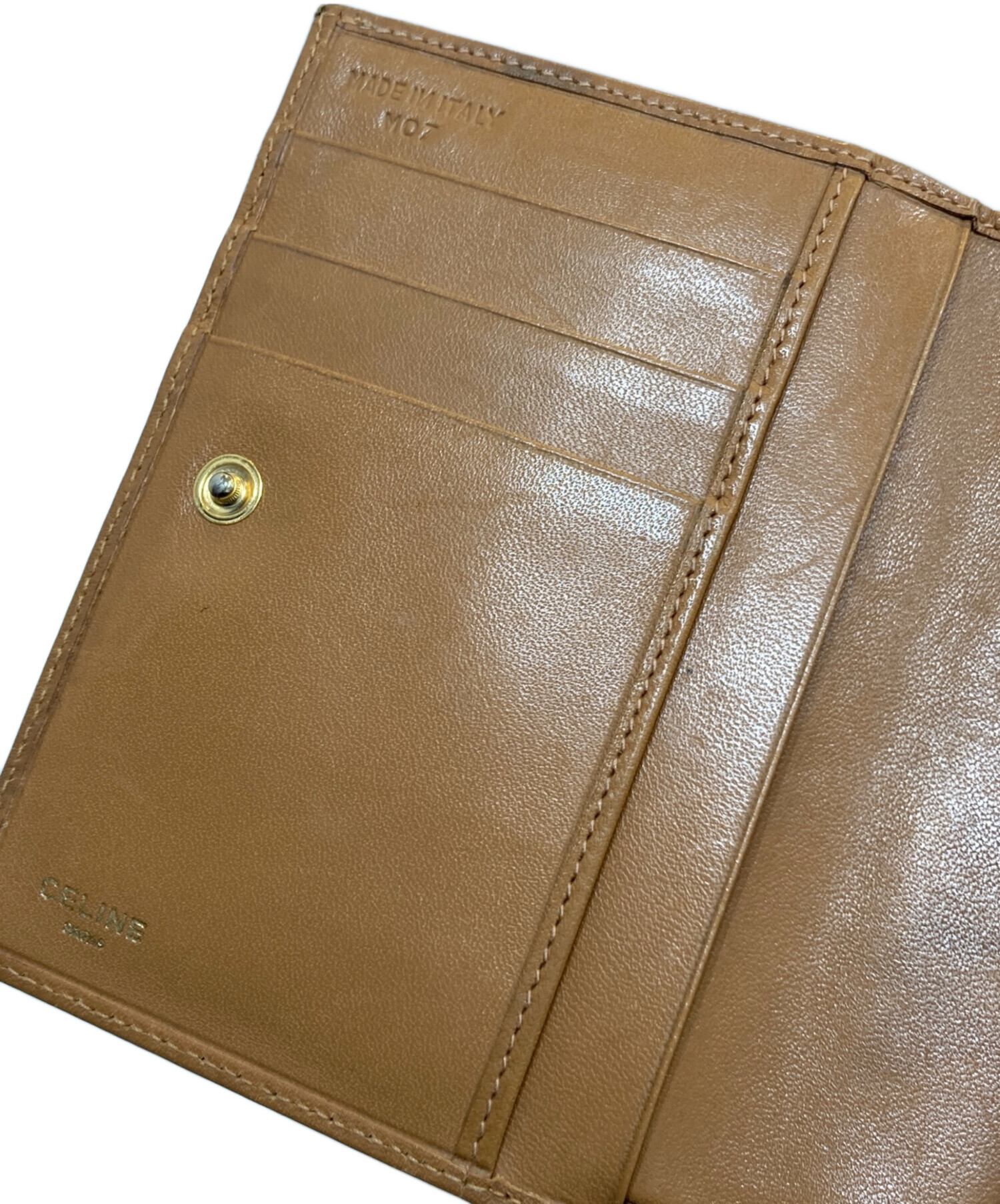 中古・古着通販】CELINE (セリーヌ) マカダム柄2つ折り財布 ブラウン