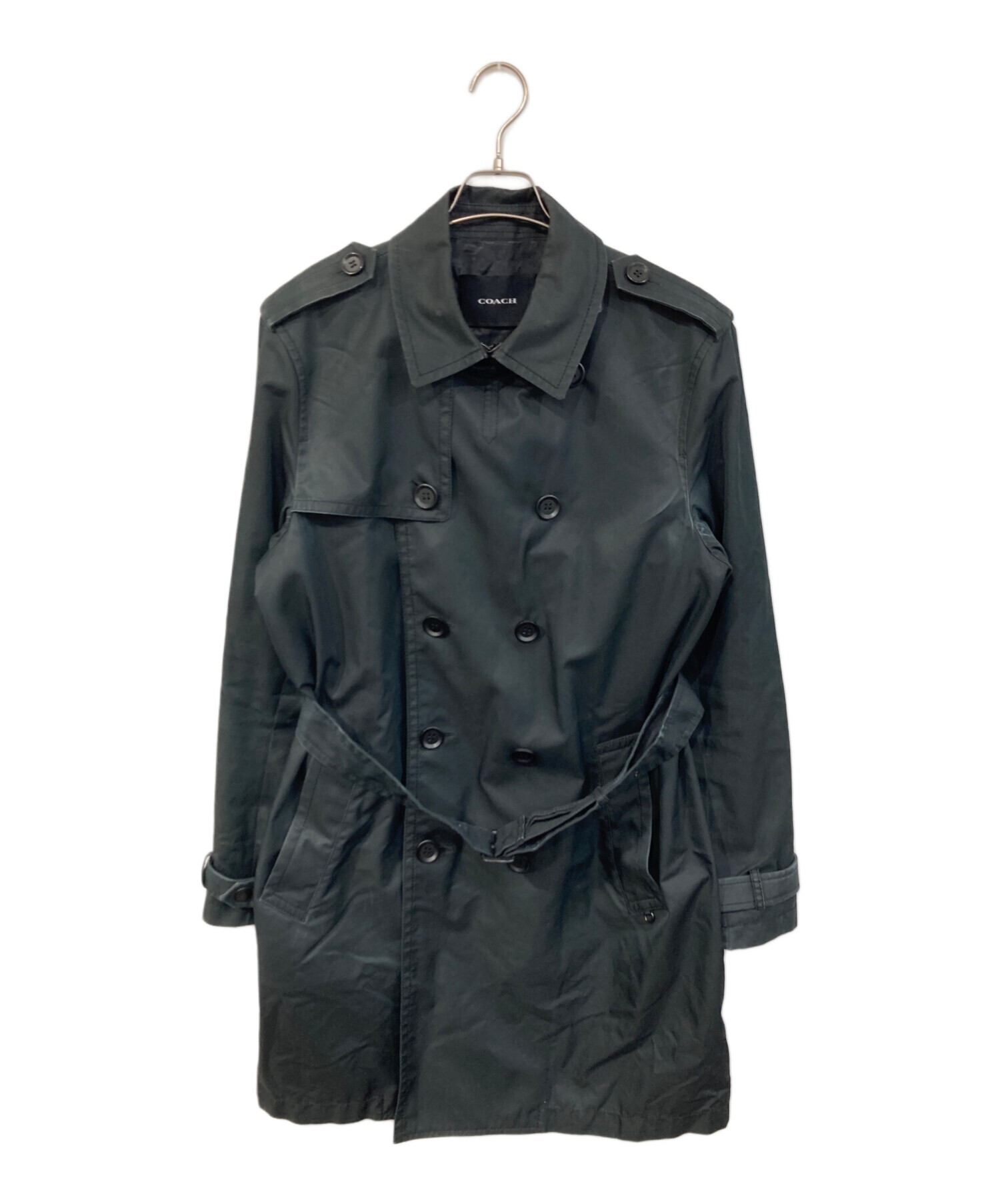 中古・古着通販】COACH (コーチ) トレンチコート ブラック サイズ:SIZE 