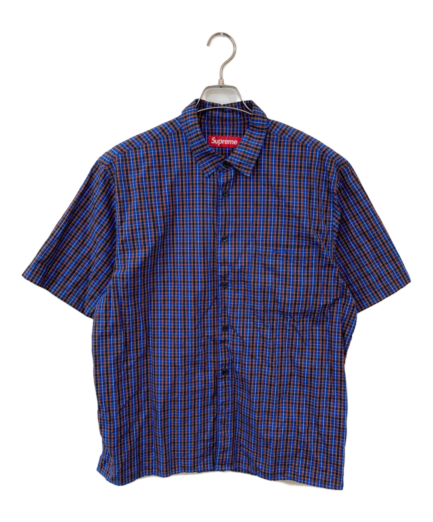 Supreme 半袖チェックシャツ 紫 中古・古着通販】SUPREME (シュプリーム) Mini plaid shirt/ミニ