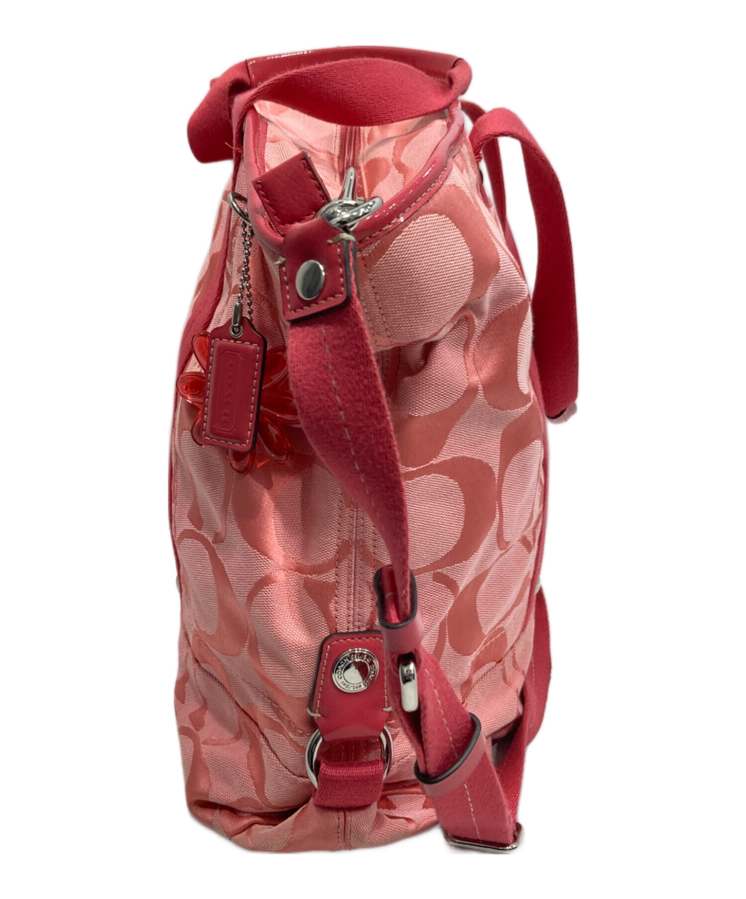 中古・古着通販】COACH (コーチ) シグネチャー トートバッグ ピンク