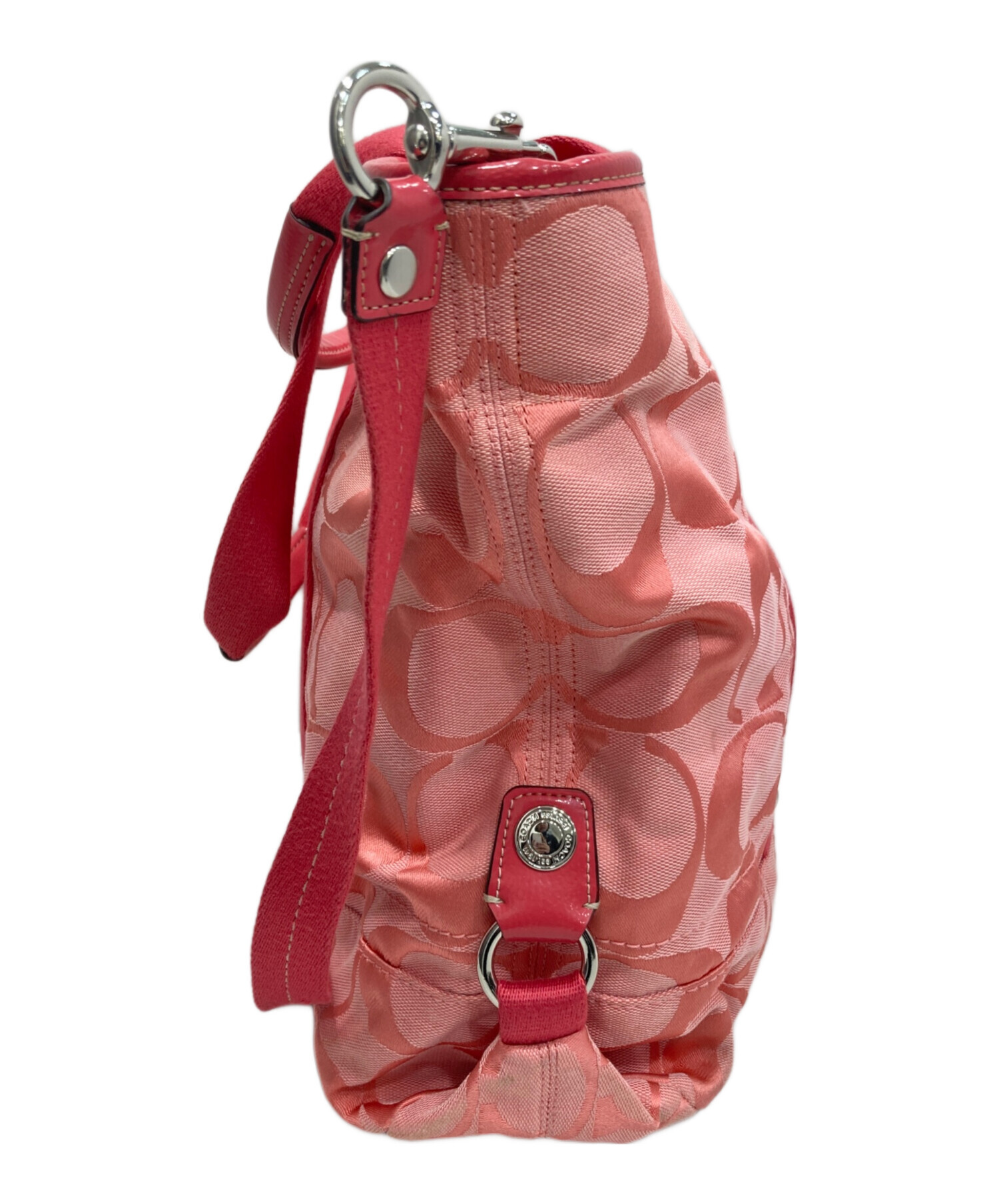 中古・古着通販】COACH (コーチ) シグネチャー トートバッグ ピンク