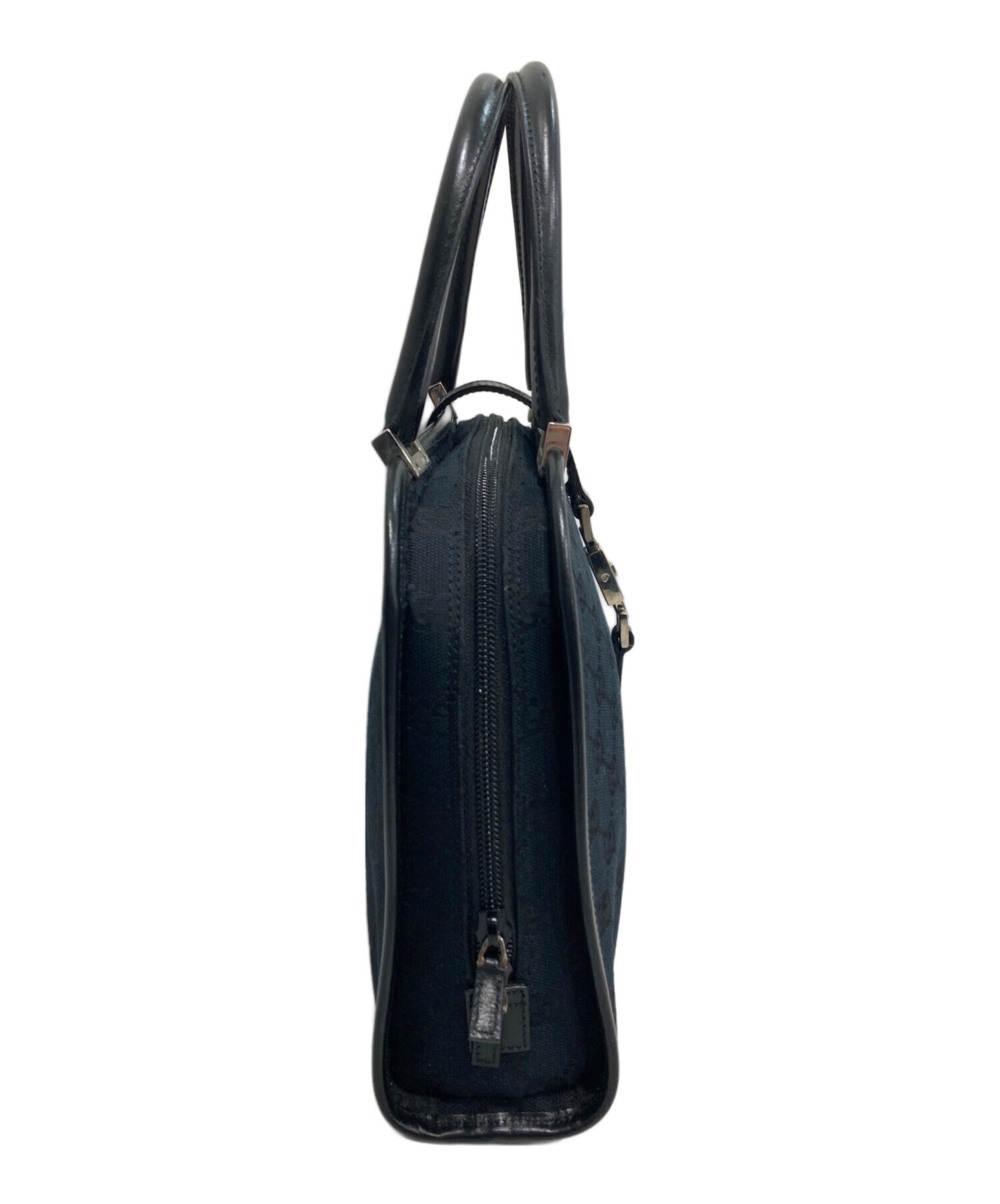 中古・古着通販】GUCCI (グッチ) ジャッキーGGハンドバッグ ブラック 