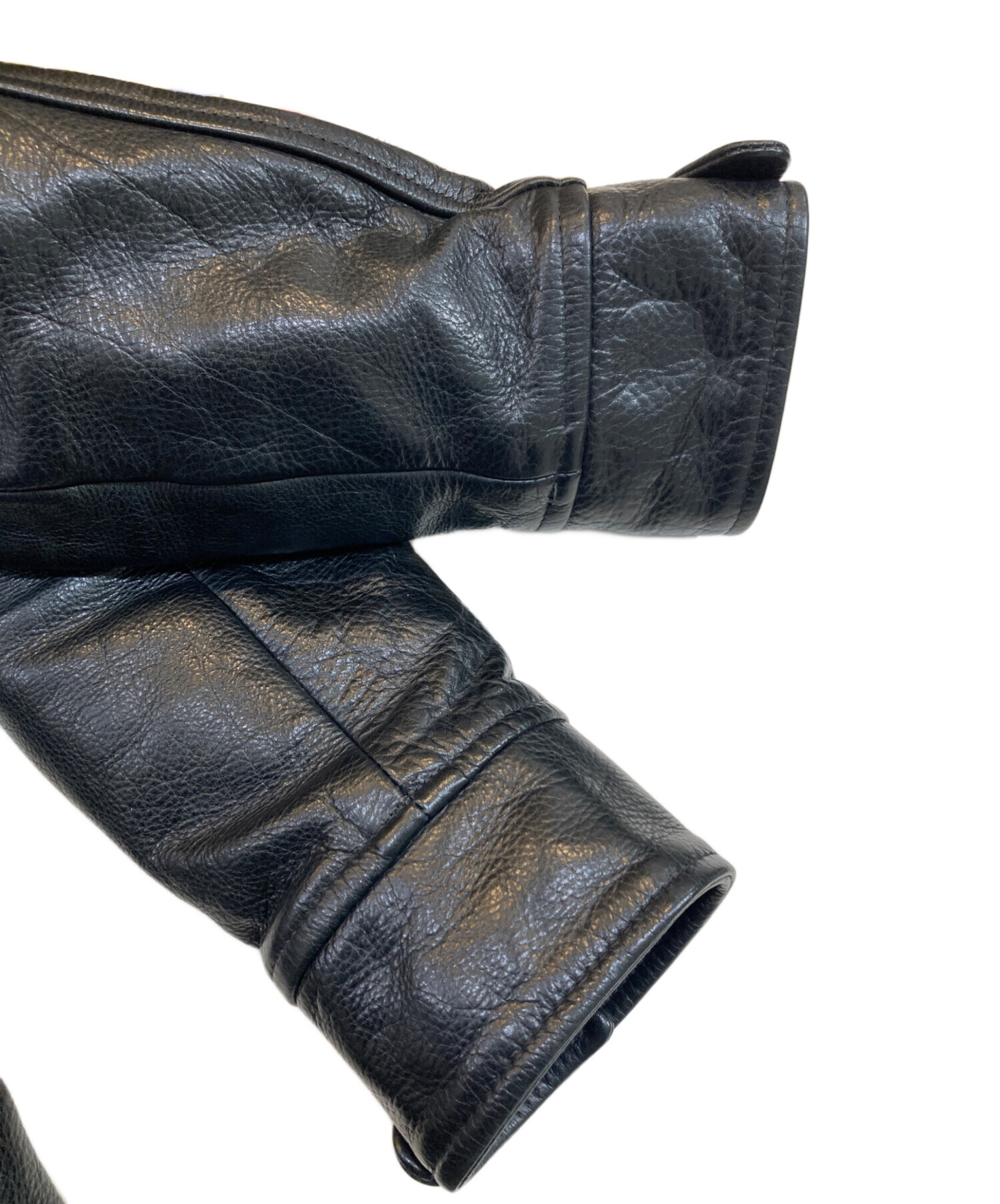 中古・古着通販】SCHOTT BROS. (ショット) レザーカーコート ブラック