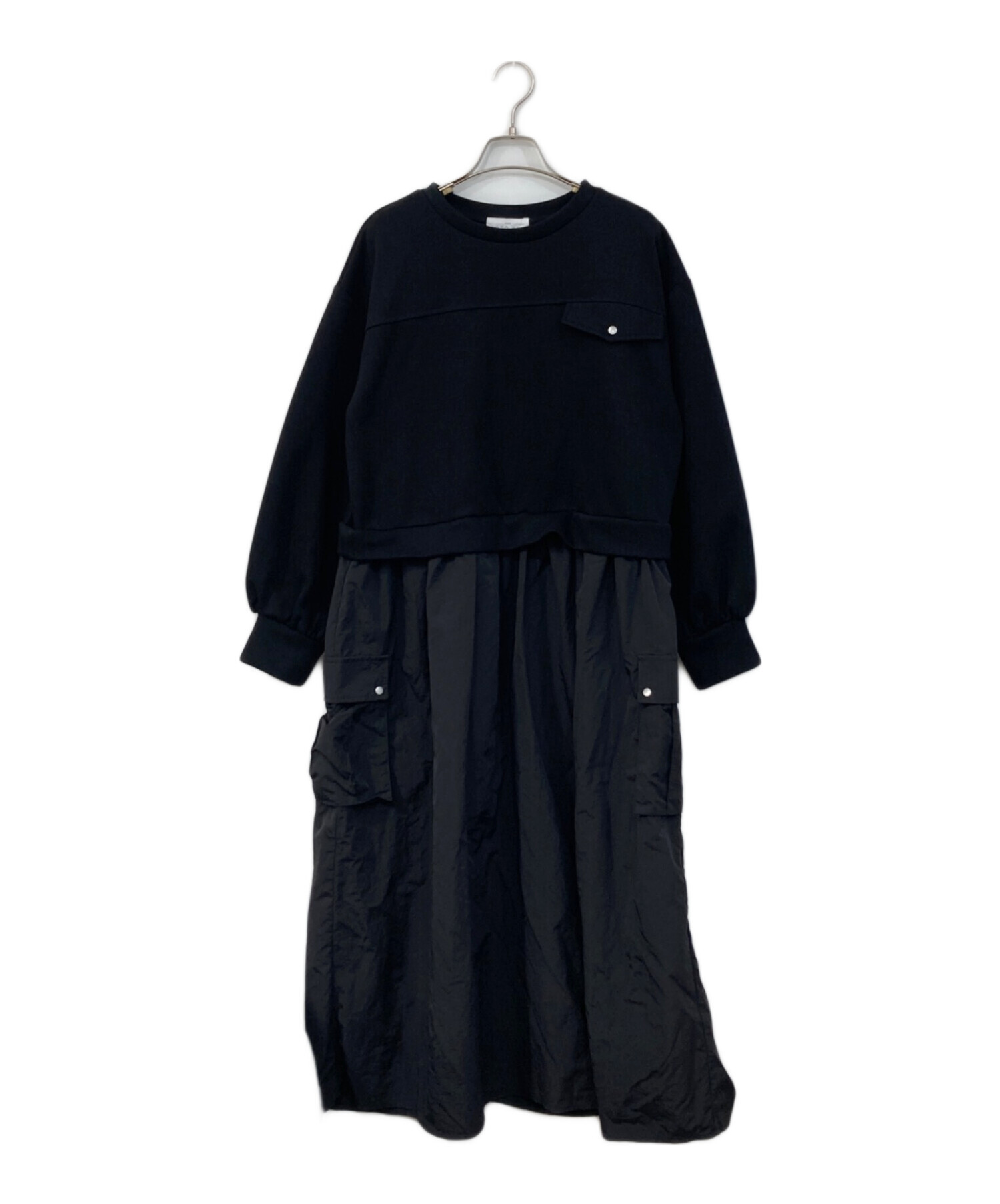 PLUS OTO.HA プラスオトハ異素材ドッキングワンピース 新品 中古・古着通販】PLUS OTOHA (プラス オトハ) 異素材ドッキング