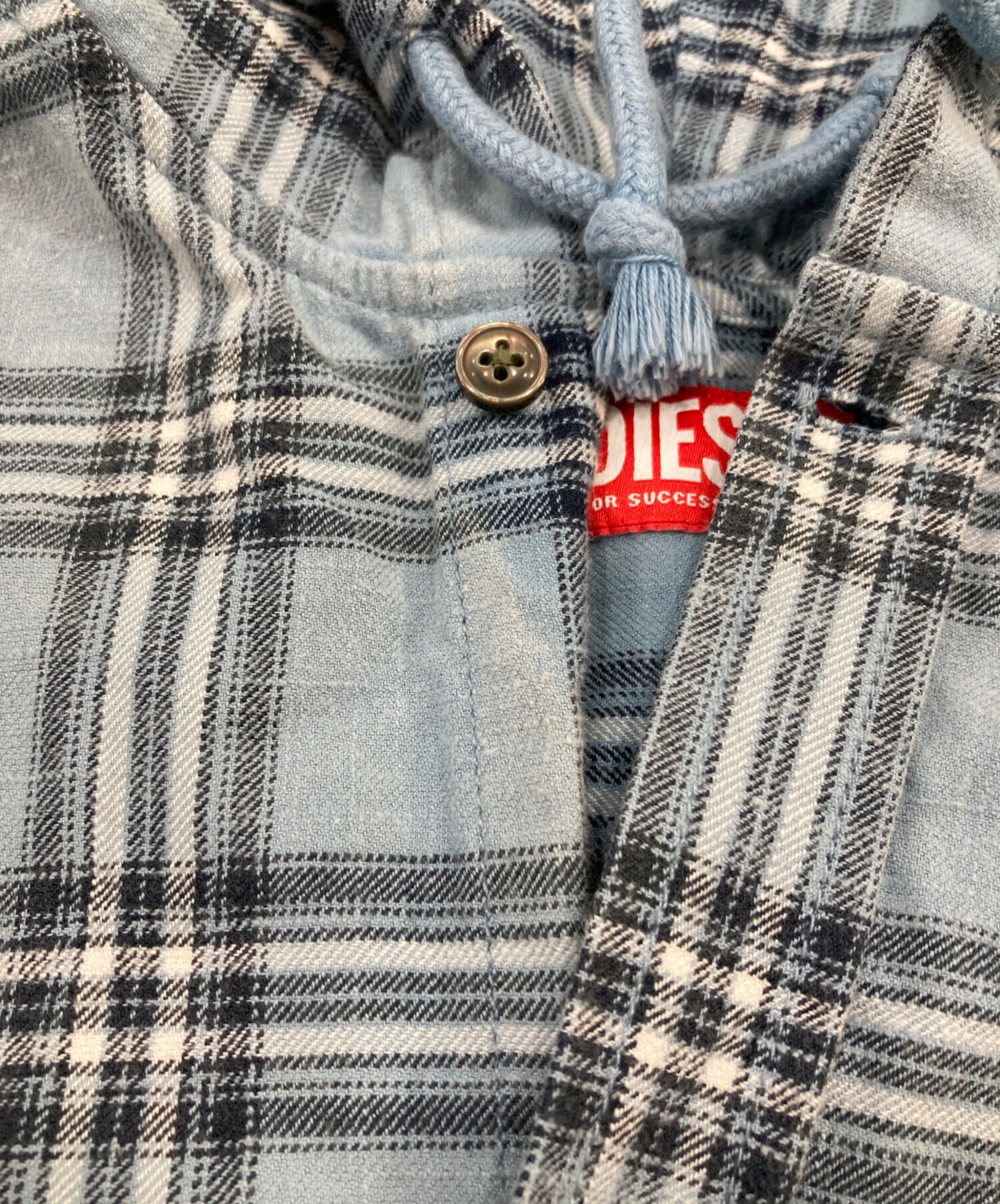 中古・古着通販】DIESEL (ディーゼル) フード付きシャツ ブルー サイズ