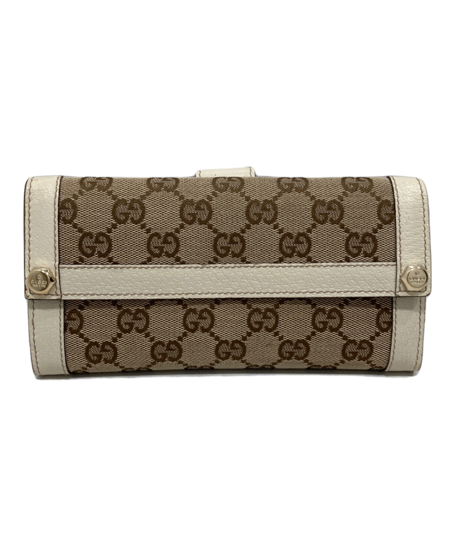 中古・古着通販】GUCCI (グッチ) GG柄長財布 ホワイト｜ブランド・古着 