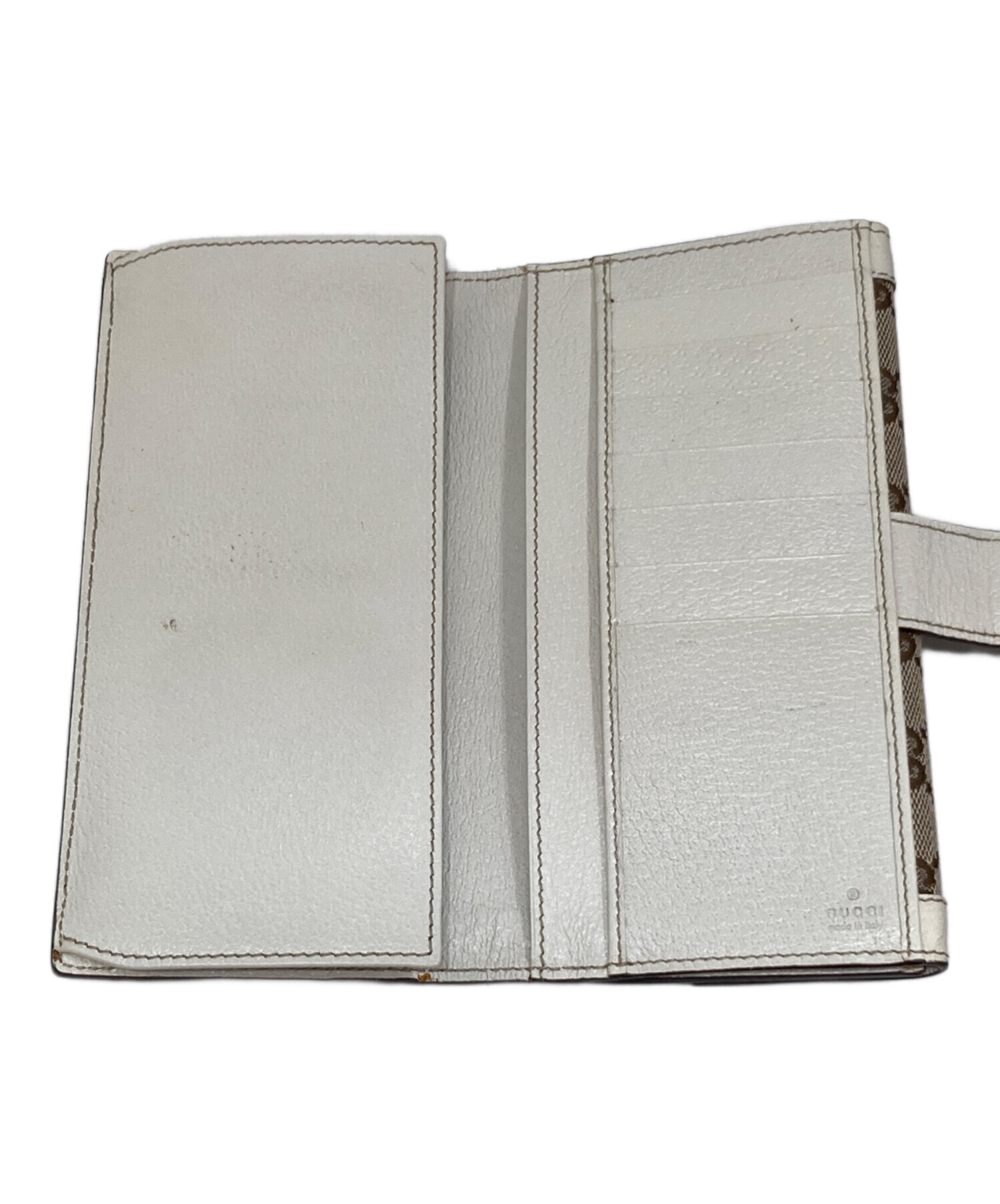 中古・古着通販】GUCCI (グッチ) GG柄長財布 ホワイト｜ブランド・古着