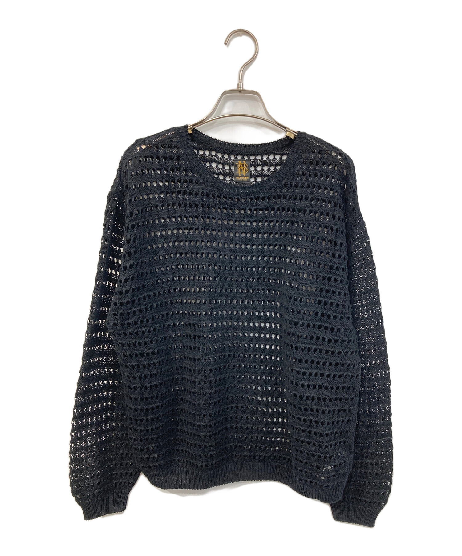 美品【BATONER】バトナー　ウォーターマーク　コットン　シルク　クルーネック BATONER - 美品【BATONER】バトナー ウォーターマーク コットン シルク