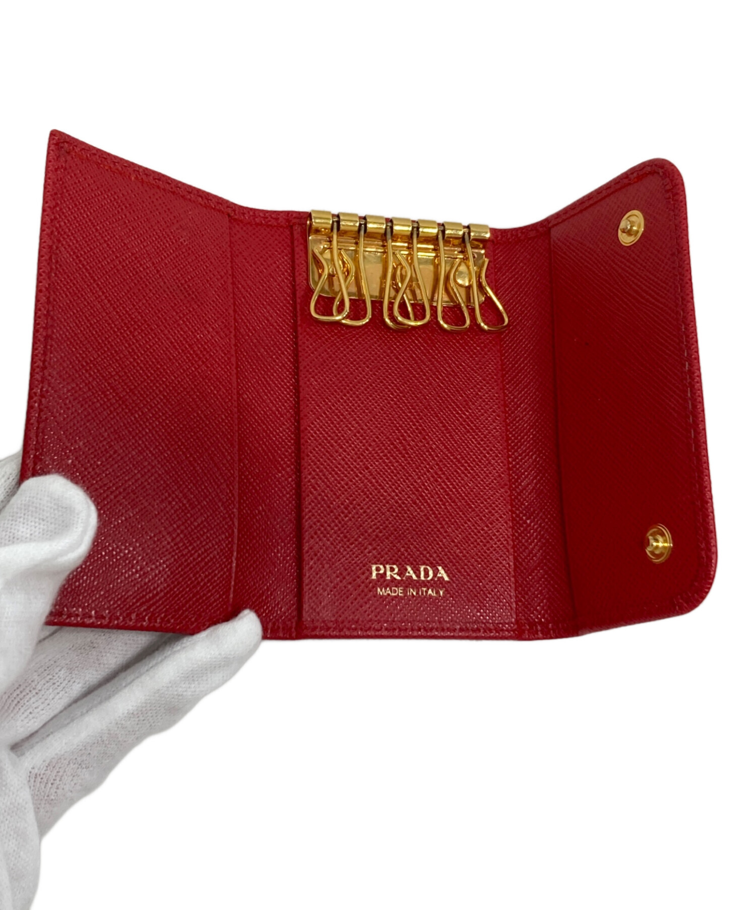 中古・古着通販】PRADA (プラダ) サフィアーノレザー リボン6連キー