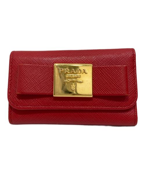 未使用級✨プラダ キーケース 6連 サフィアーノレザー オレンジ 中古・古着通販】PRADA (プラダ) サフィアーノレザー リボン6連キー
