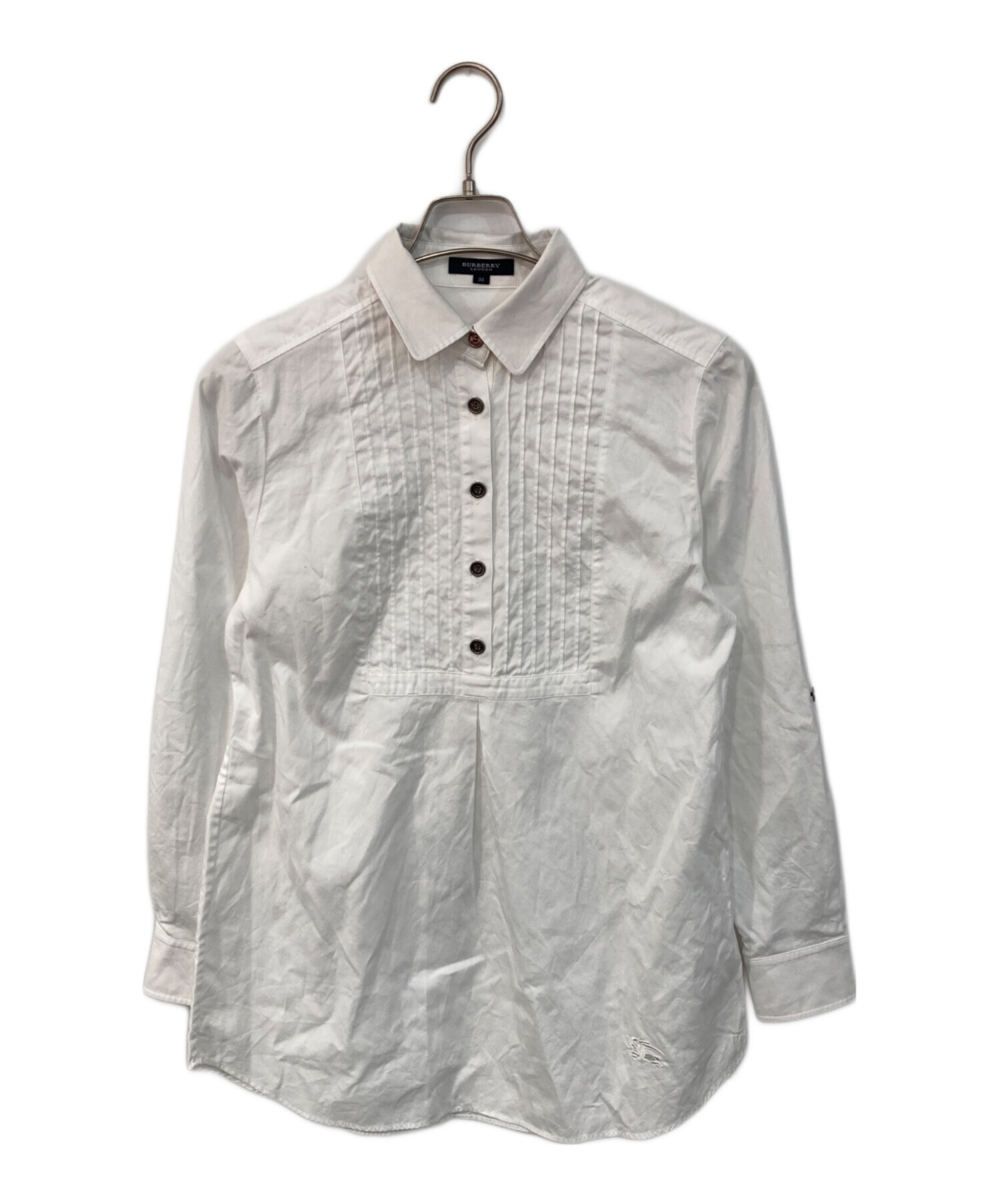 BURBERRY LONDONバーバリーロンドン ピンタックプリーツ チュニックシャツ ワンピース【LSHA68321】 中古・古着通販】BURBERRY LONDON (バーバリーロンドン) ベルト付き