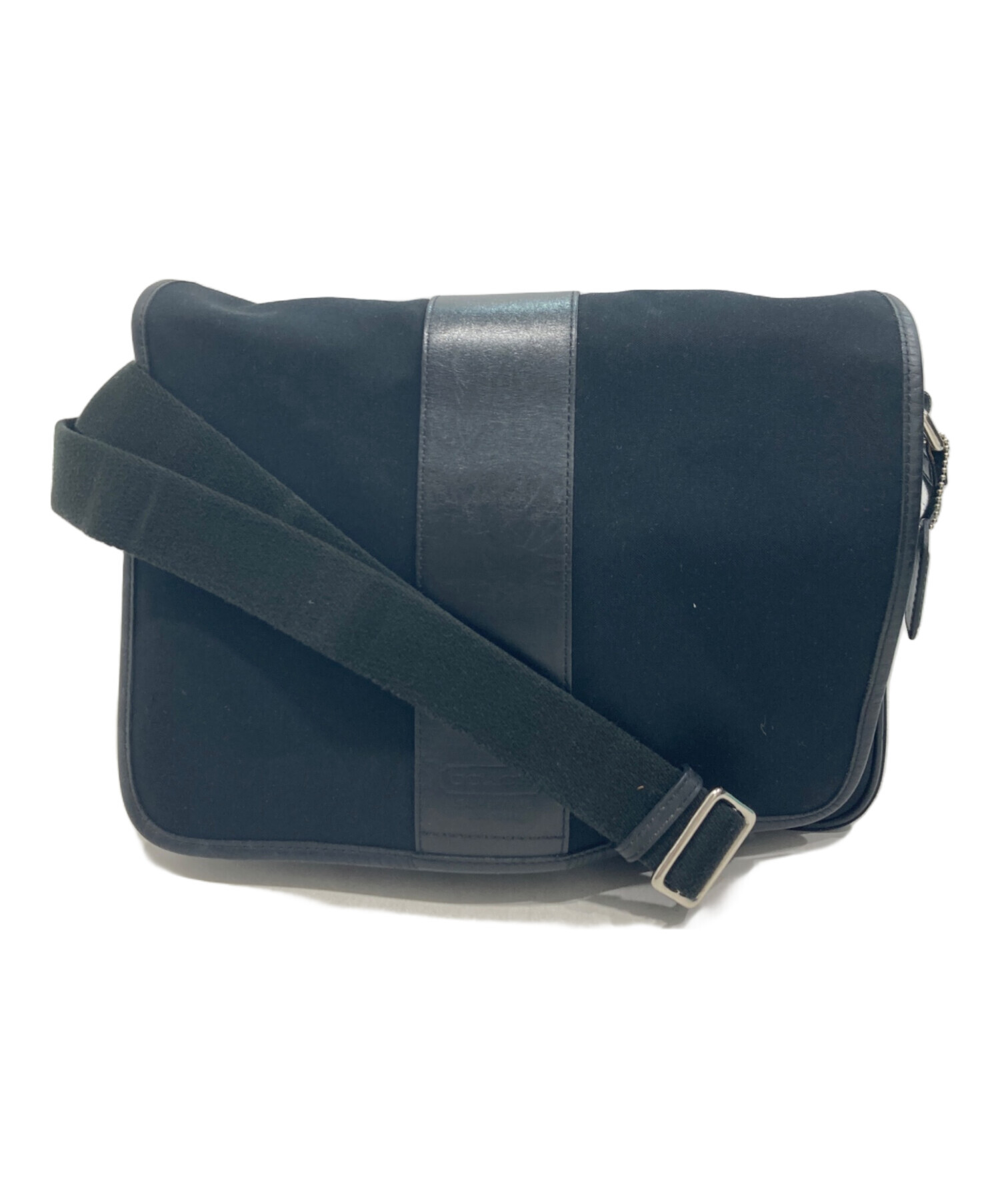 中古・古着通販】COACH (コーチ) レザーショルダーバッグ ブラック