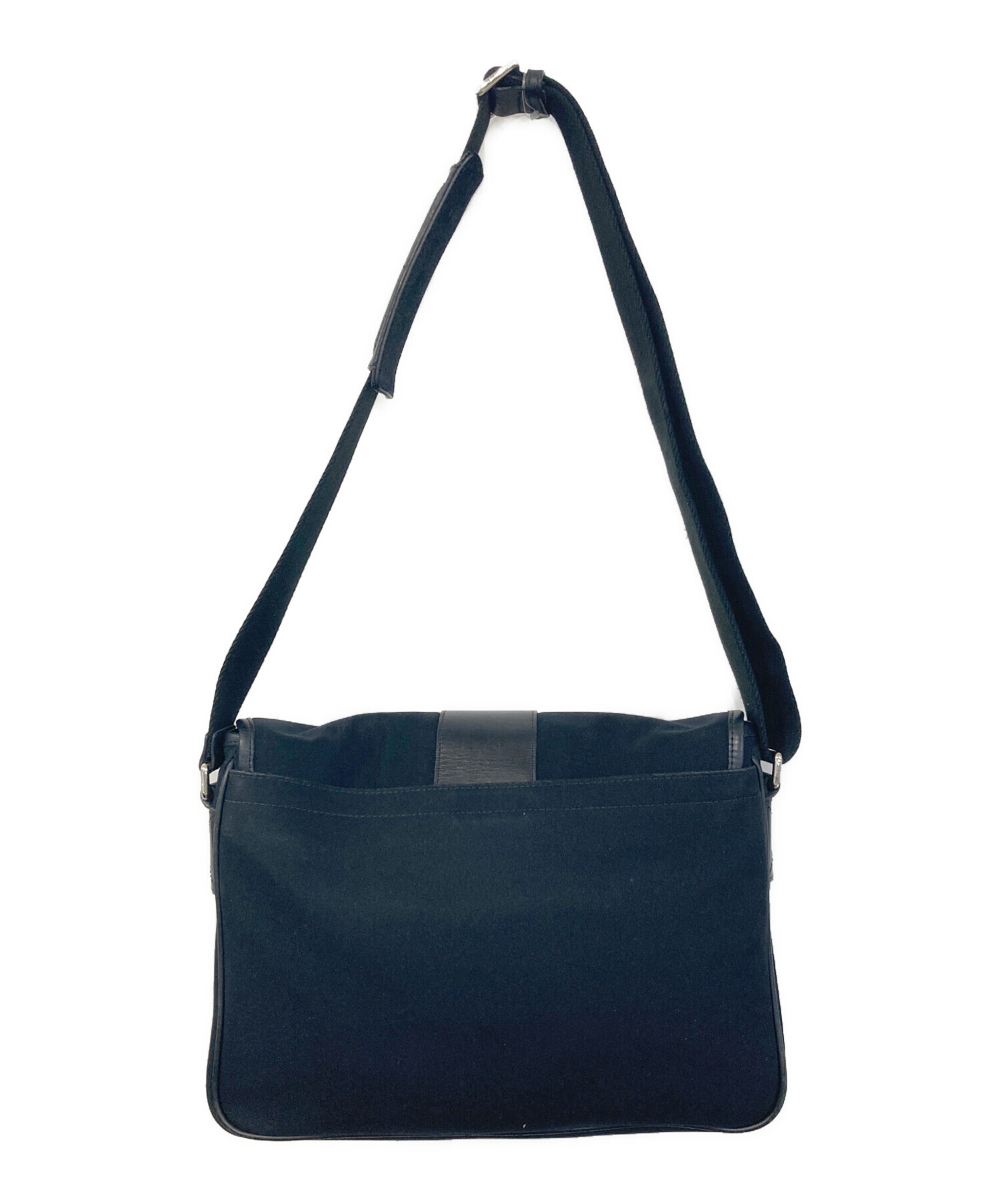 中古・古着通販】COACH (コーチ) レザーショルダーバッグ ブラック