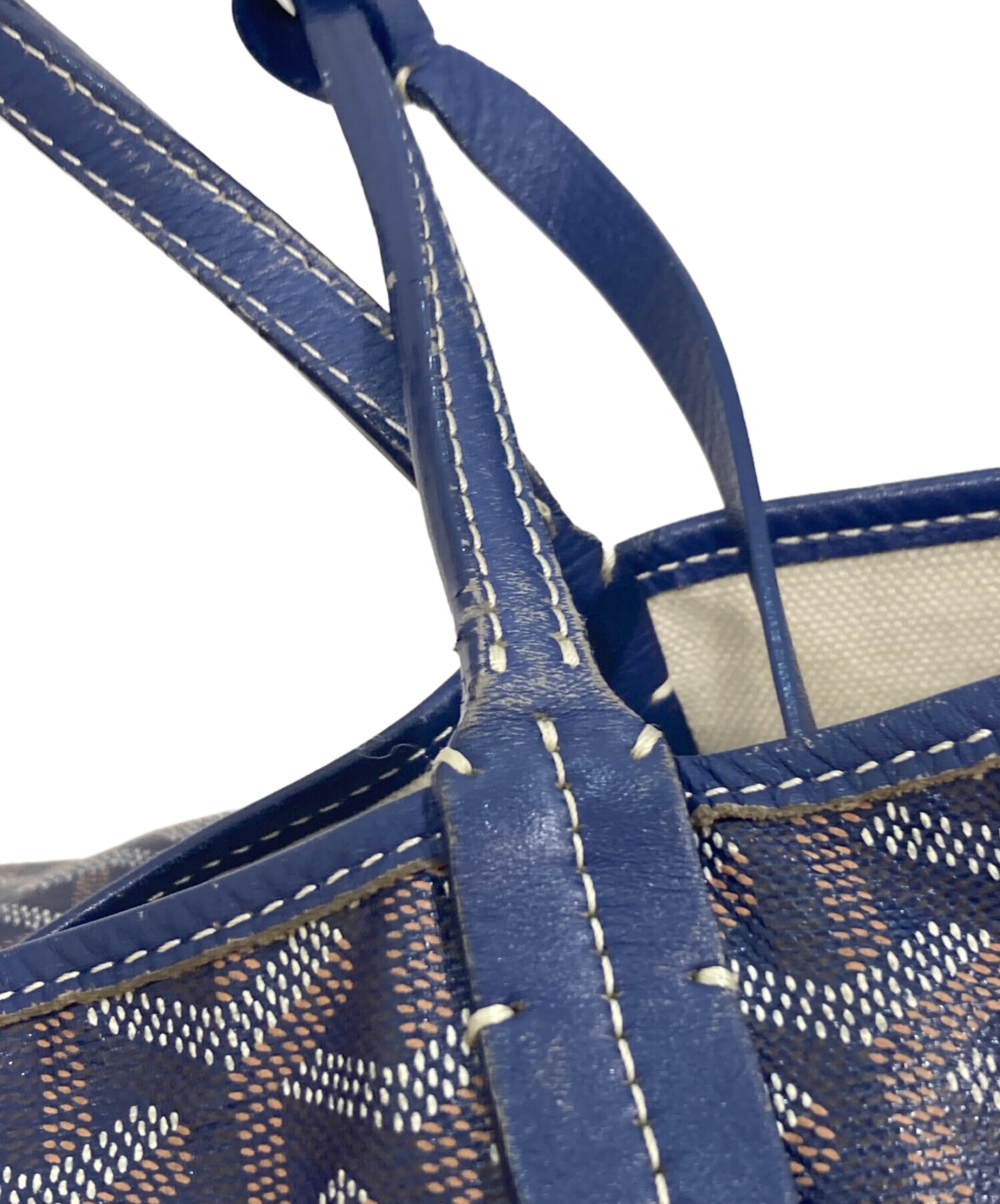 美品 サンルイ PM ブランド 中古・古着通販】GOYARD (ゴヤール) サンルイPMトートバッグ ネイビー