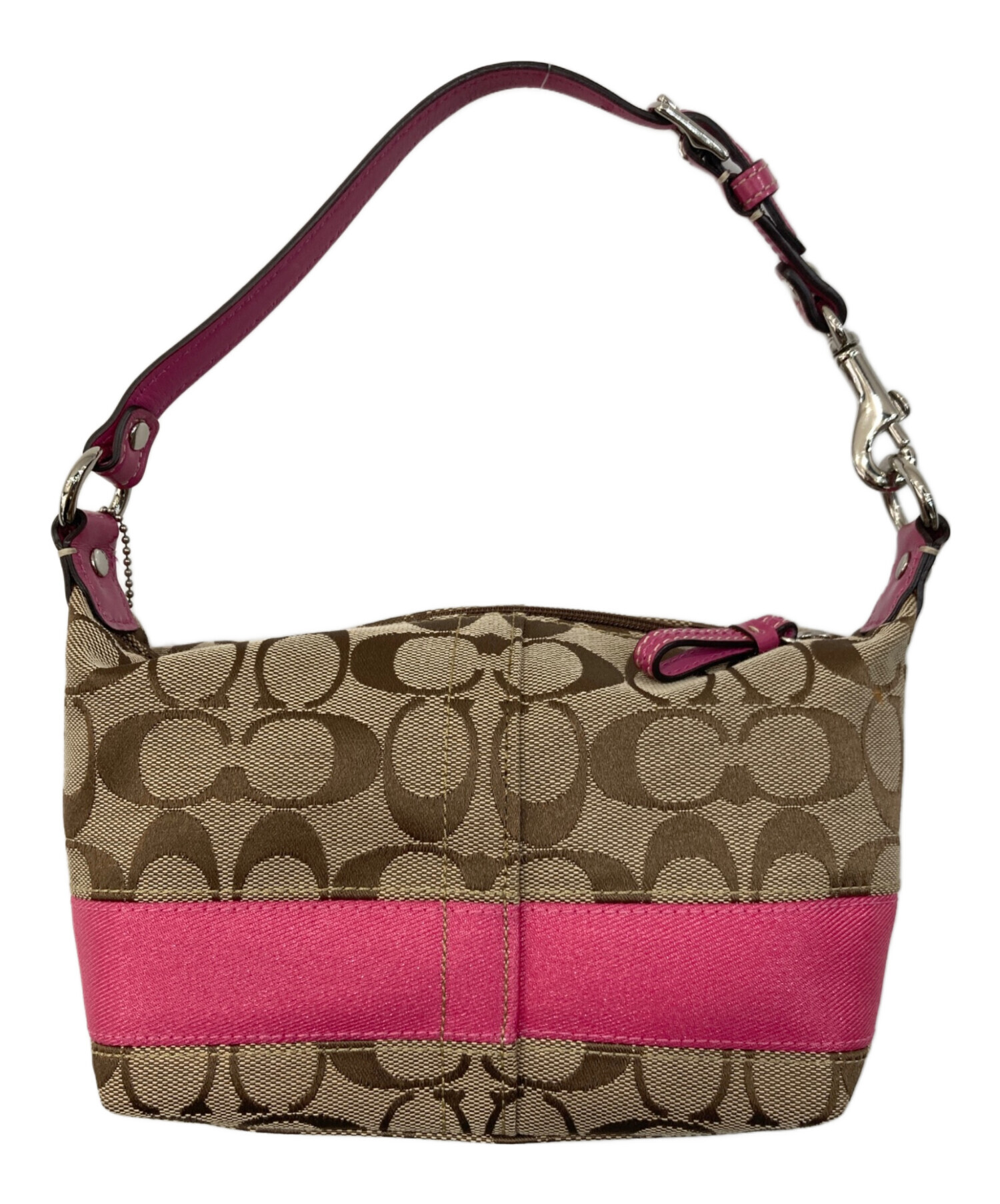 早期取引で割引★COACH★シグネチャー★ポーチ★ハンドバッグ★美品 レア美品》COACH コーチ スマホポー ハンドバッグ ポーチ シグネチャー