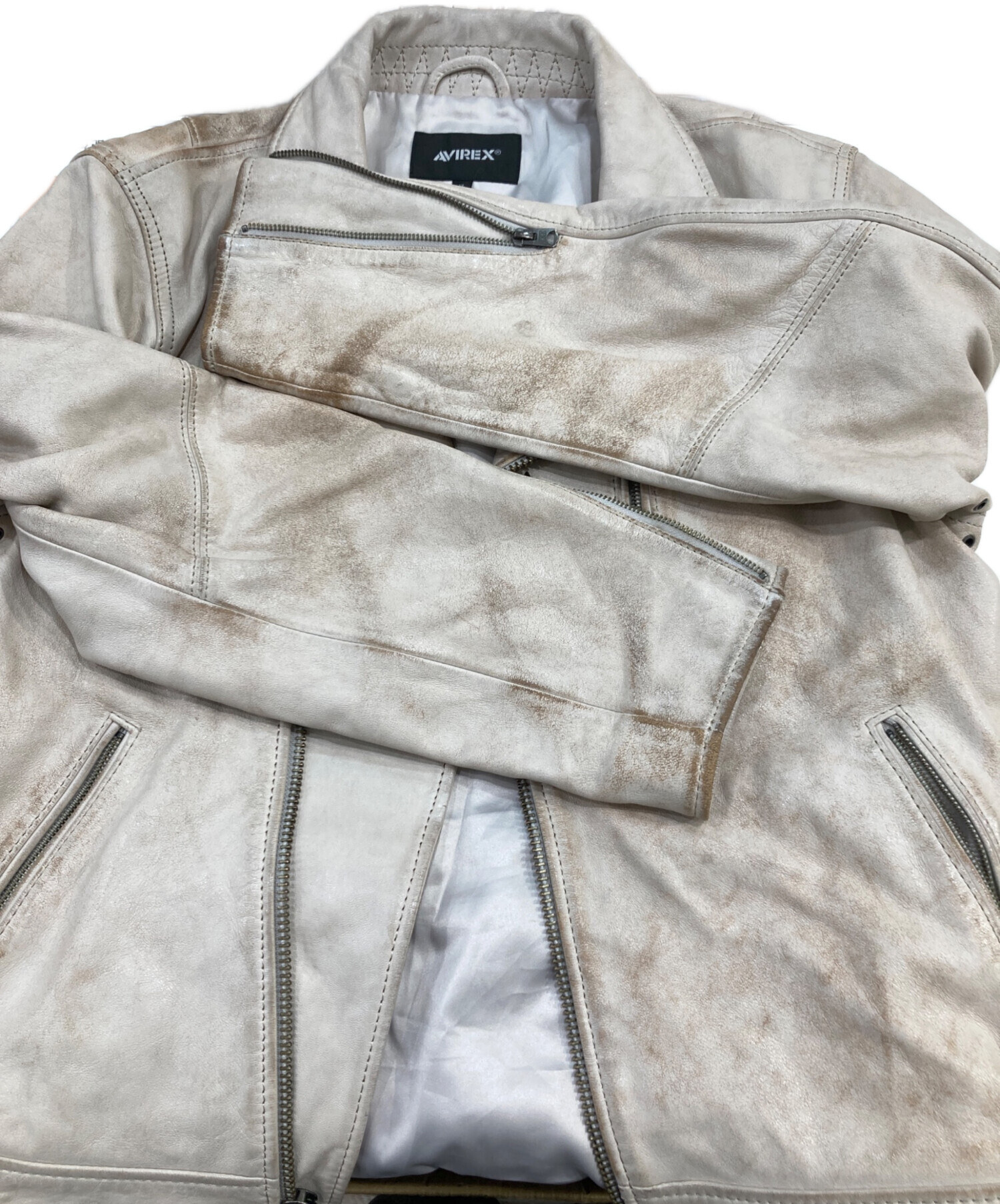 ライダースジャケット AGED LEATHER W-RIDERS JACKET / エイジド