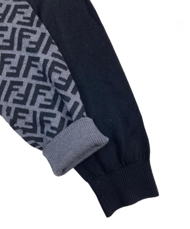 中古・古着通販】FENDI (フェンディ) FFズッカ柄ウールニット ブラック