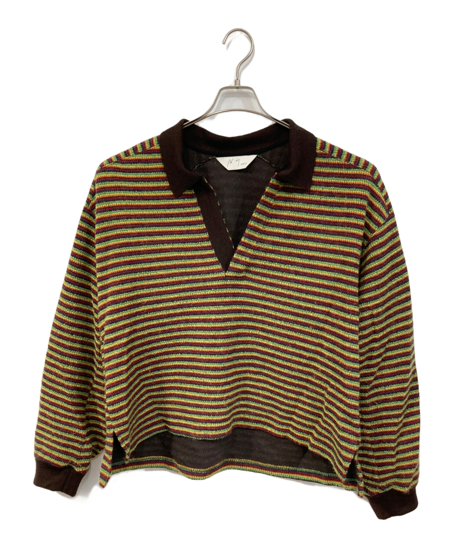 中古・古着通販】ANCELLM (アンセルム) WOOL BORDER SKIPPER SHIRT